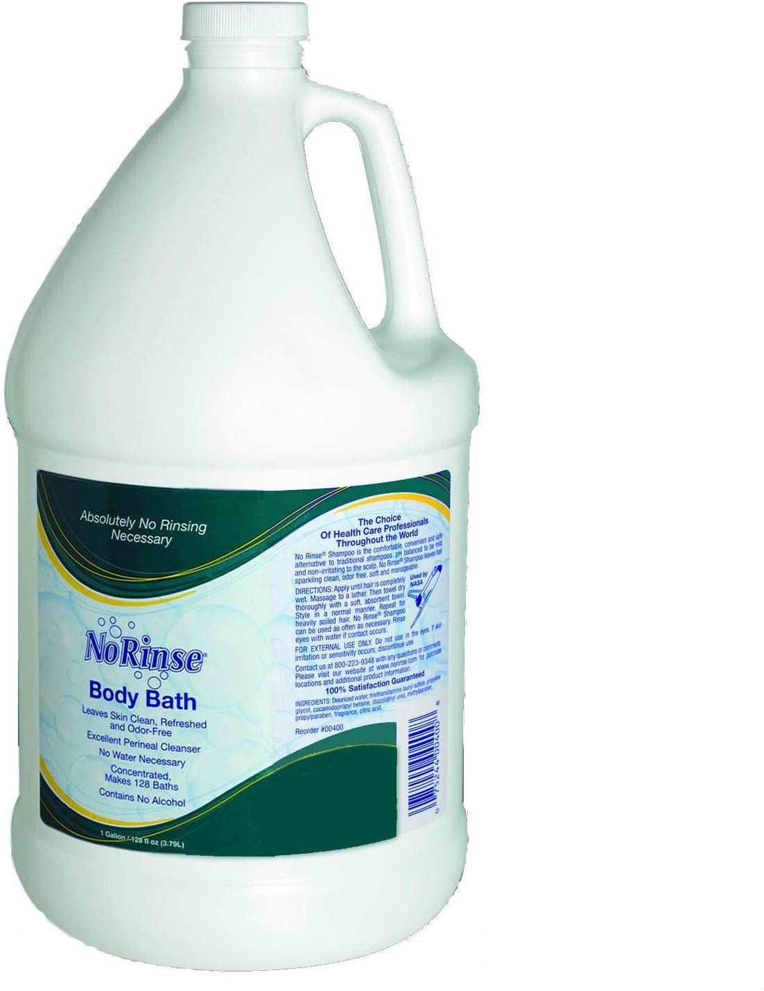 No-Rinse Body Bath Wash - 1 Gallon for Adults & Seniors - Moisturizing & Gentle Cleansing - Ideal for Bedridden, Post-Surgery & Travel Use