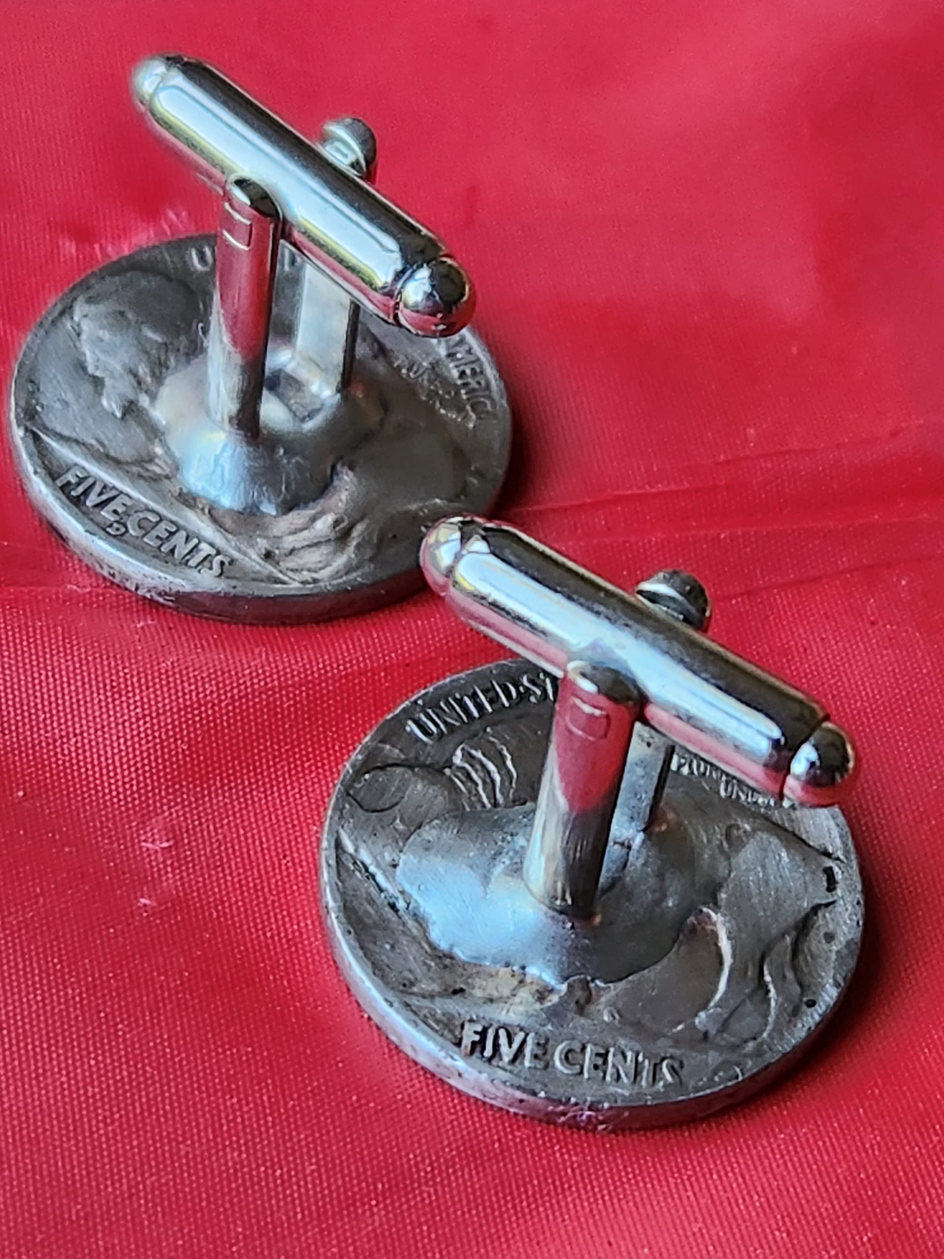 Authentic Buffalo Indian Head Nickel Coins (1930-1938) - Genuine Collectible Coin Cufflinks - Perfect Gift for Bison Lovers & Coin Collectors - Ideal for Weddings, Anniversaries, and Western-Themed Events