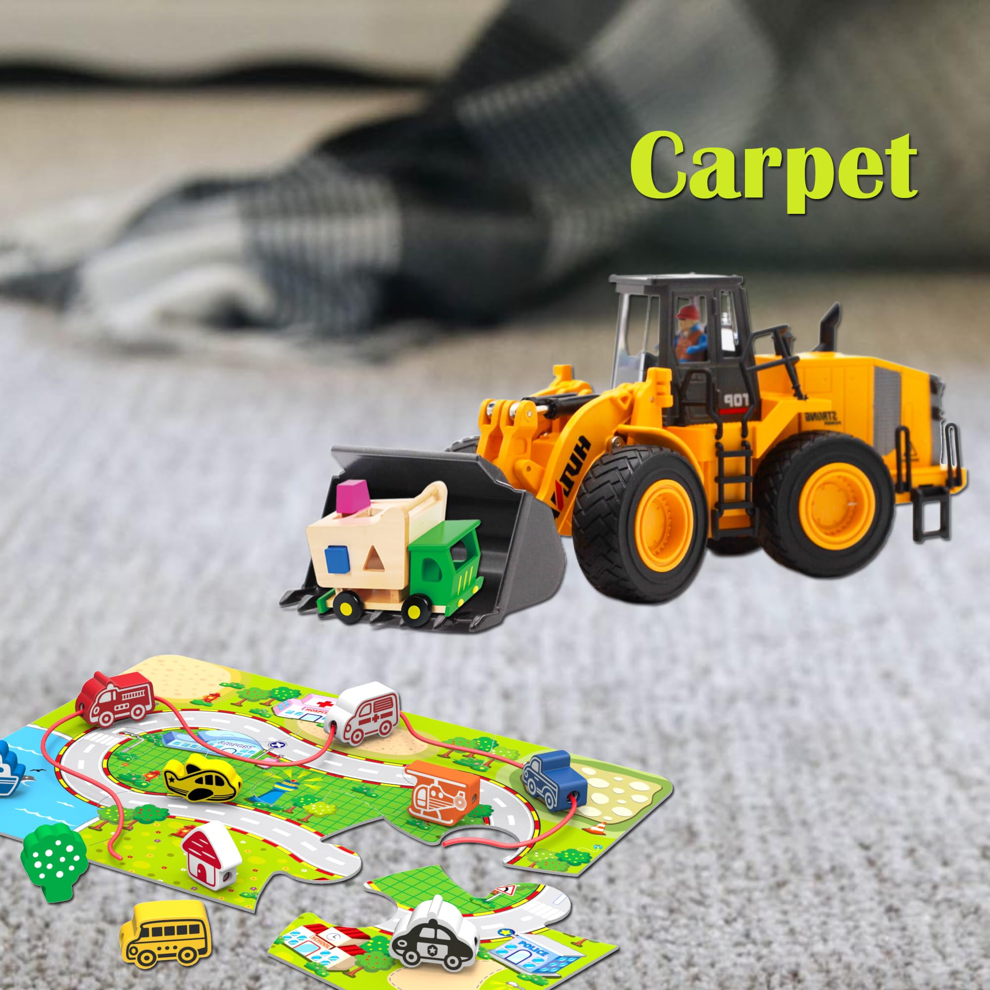 1/35 Scale Large Wheeled Loader Heavy Duty Construction Vehicle - Metal Bulldozer Toy for Kids, Realistic Engineering Vehicle for Outdoor Sandbox Play & Birthday Gift for Toddler Boys | Perfect for Construction Pretend Play, Sandbox Activities & STEM Learning