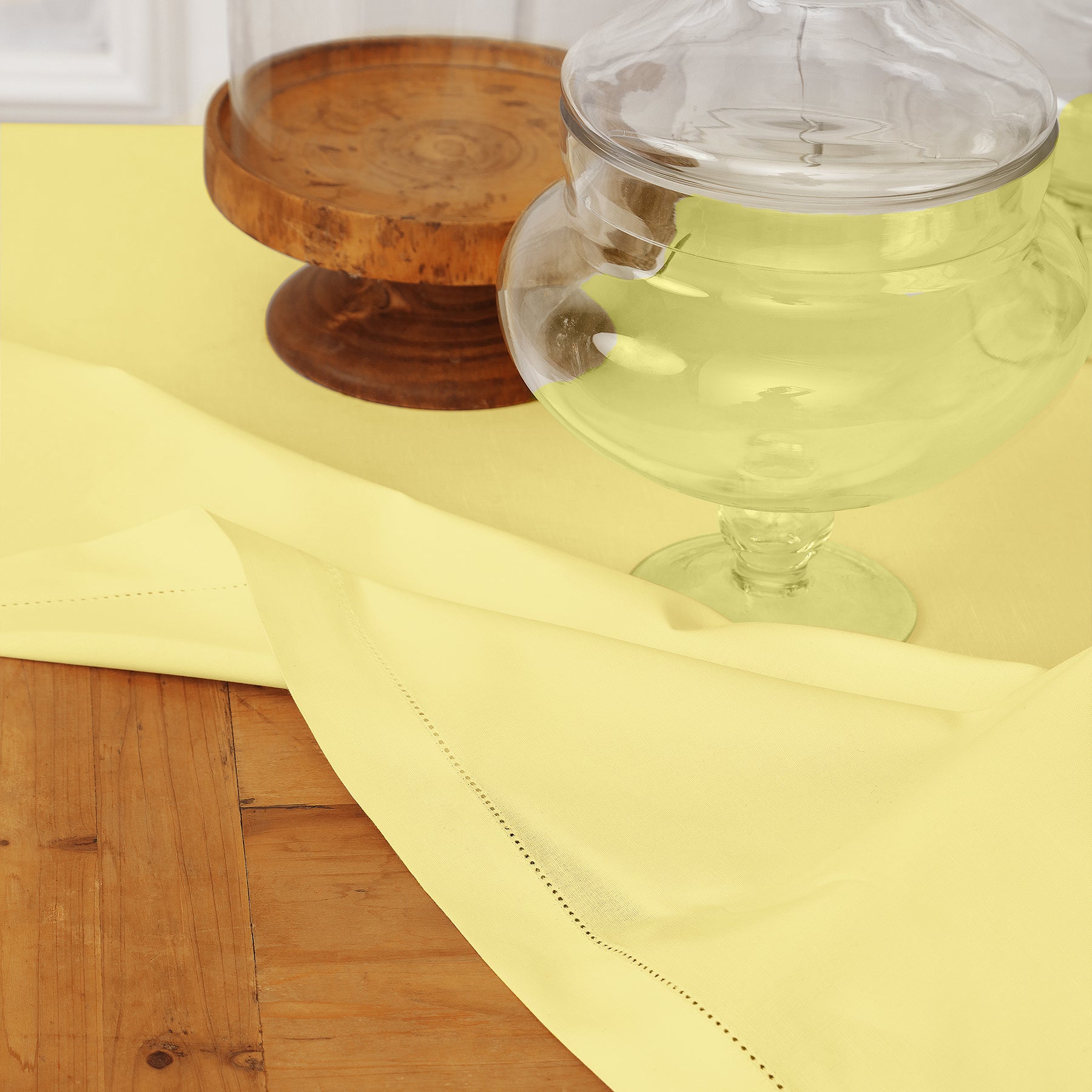 Premium Cotton Linen Hemstitch Tablecloth - Elegant Dining Table Cover for Home Decor, Parties & Special Occasions