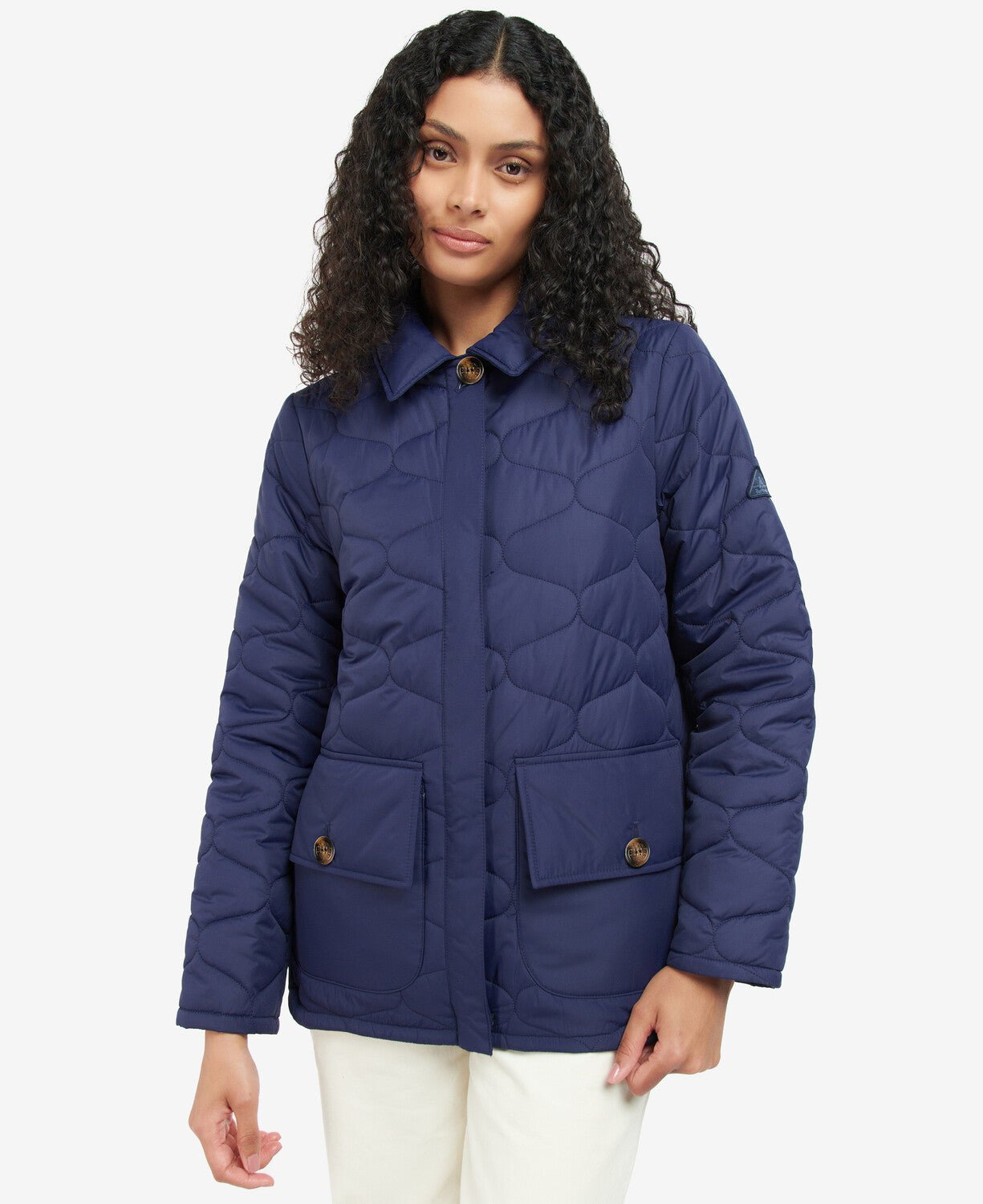 BARBOUR Leilani Quilted Jacket for Women - Lightweight Water-Resistant Outdoor Coat with Hood (INK Color) - Perfect for Hiking, Camping & Fall Fashion