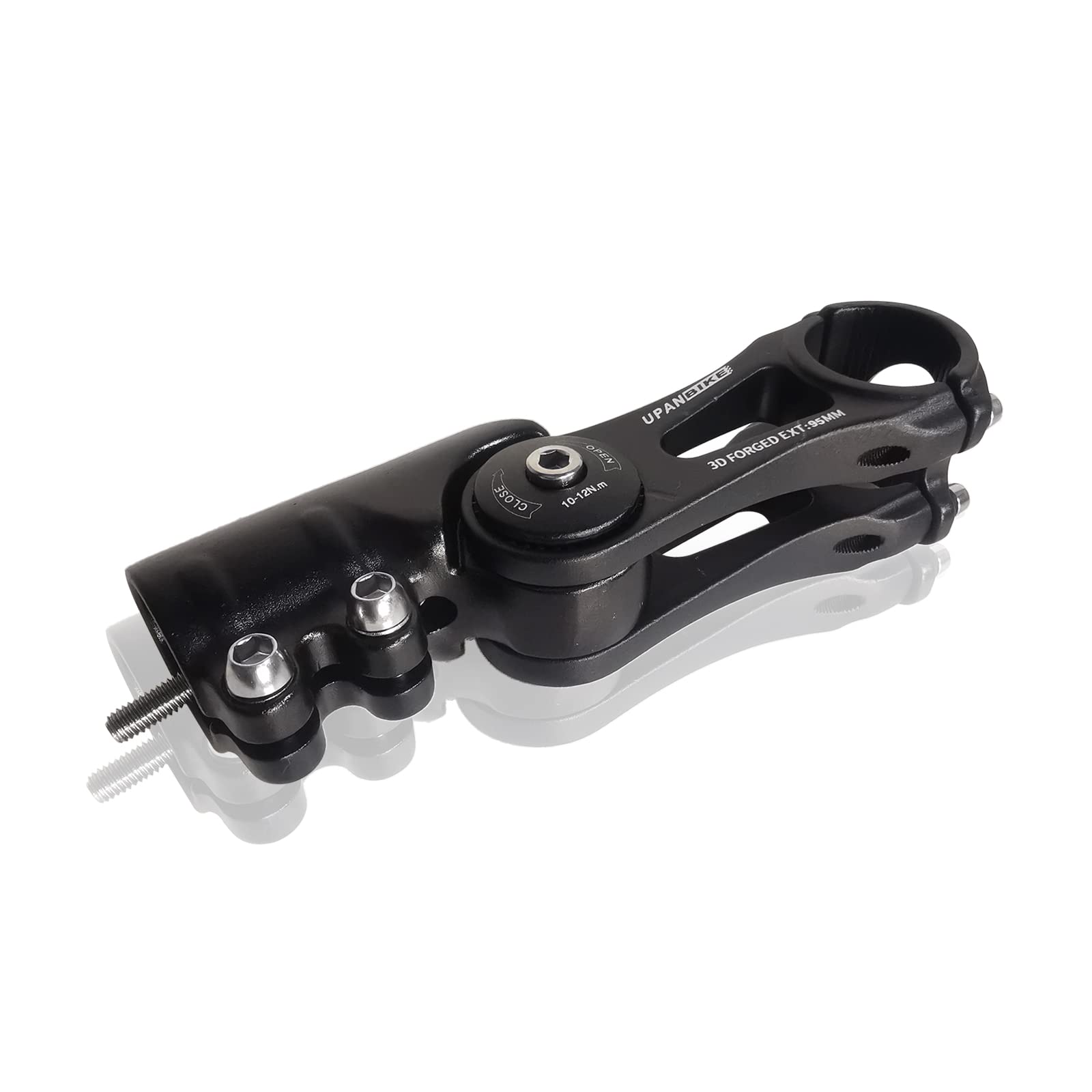 UPANBIKE Adjustable Bike Stem 31.8mm - 75mm/95mm/130mm Aluminum Alloy Handlebar Riser Extender - 130 Degree Angle for MTB, Road Bike, BMX & Mountain Bikes - Perfect for Commuting, Trail Riding & Urban Cycling