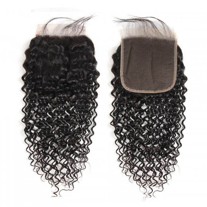 Eullair 3/4 PCS Curly Hair Bundles with 4x4 5x5 6x6 HD Lace Closure - Brazilian Virgin Human Hair Extensions for Natural Look & Styling - Perfect for Daily Wear, Parties & Special Occasions