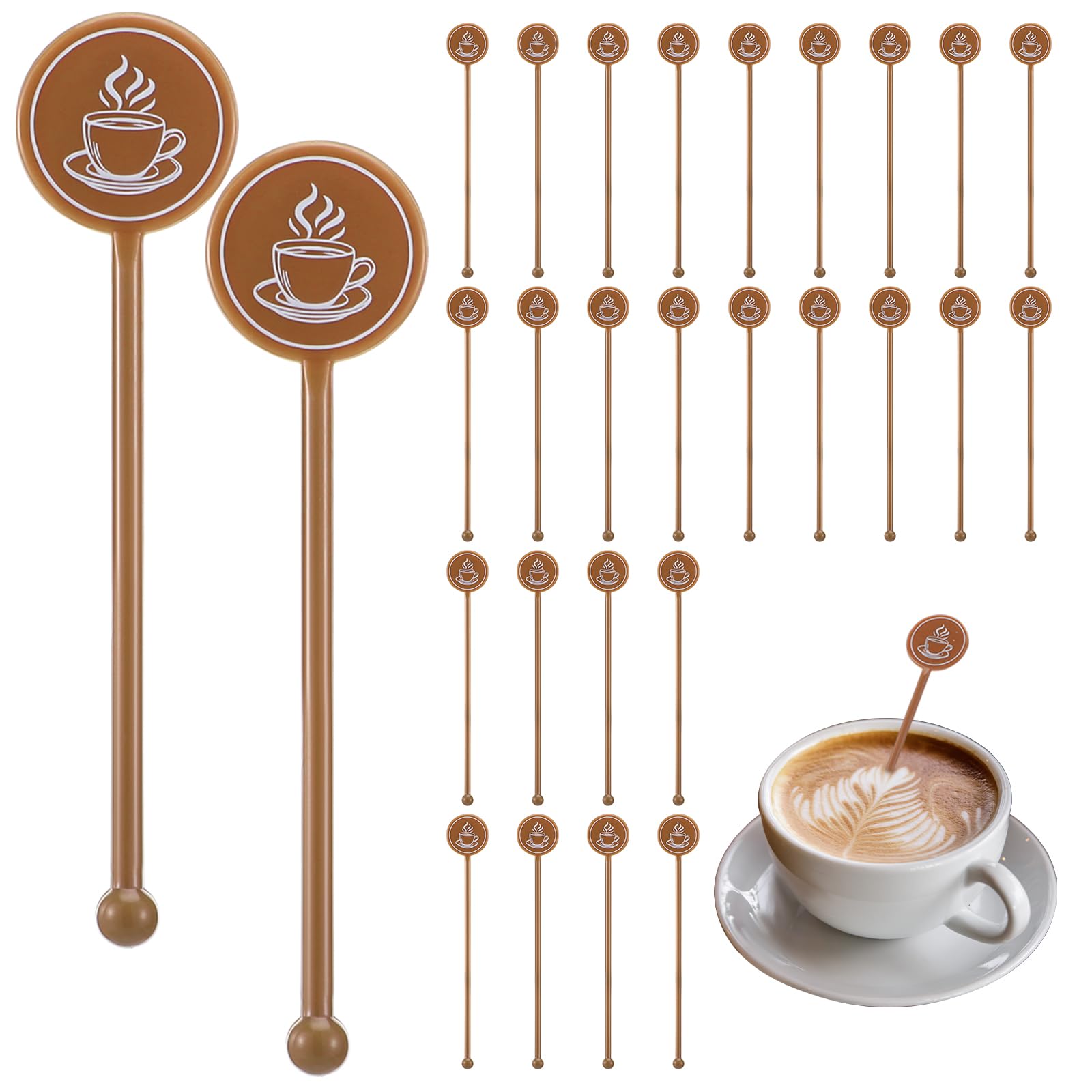30 Pcs Plastic Coffee Stir Sticks - Reusable Cocktail Swizzle Stirrers for Coffee, Tea & Drinks - Perfect for Weddings, Parties, Bars & Home Use