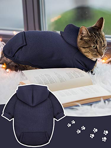 Syhood 4-Piece Small Dog Sweater Set - Warm Winter Hoodie & Coat Outfit with Hat for Chihuahuas and Small Dogs (Medium) - Cozy Indoor/Outdoor Pet Clothing for Cold Weather Walks