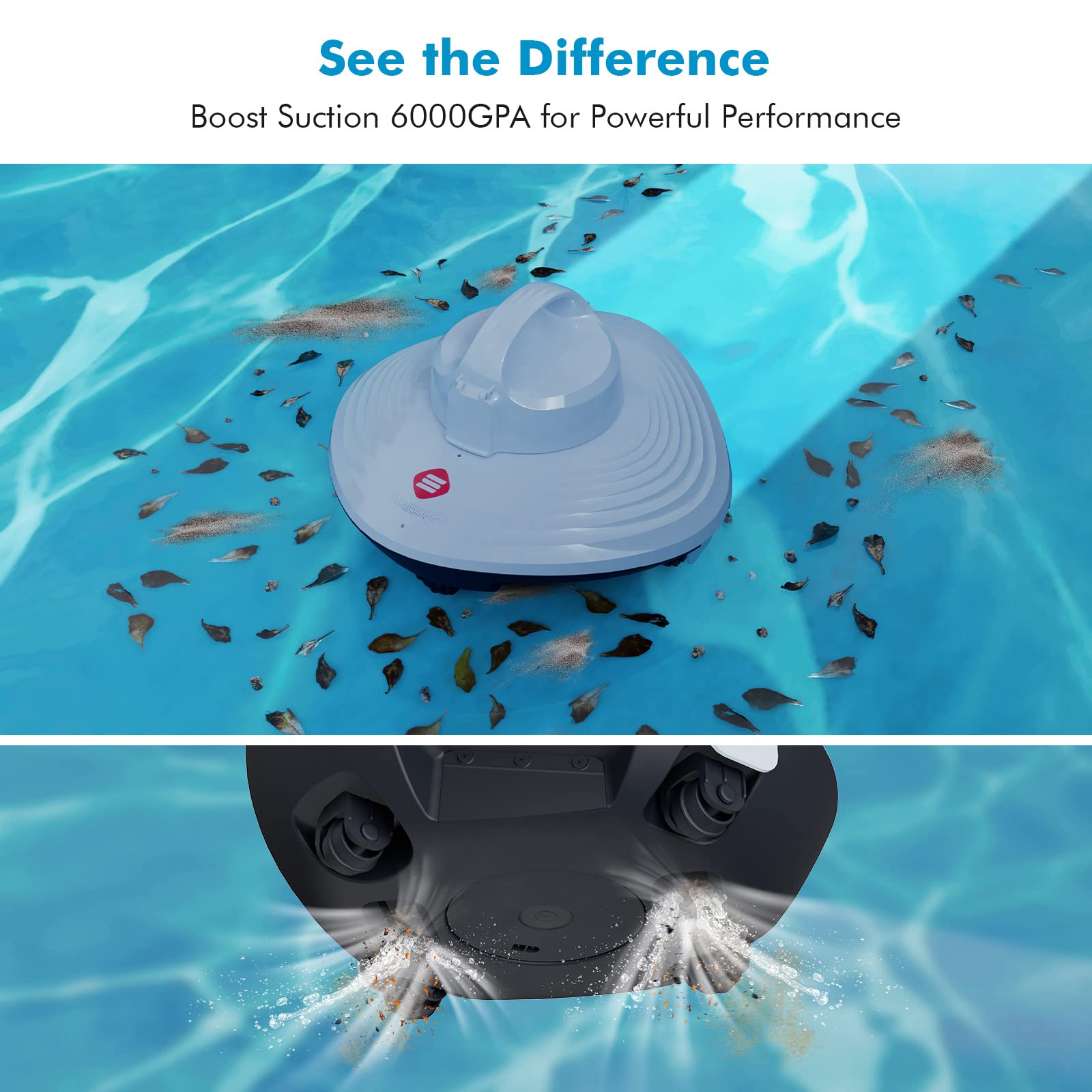 Hydrus Cordless Robotic Pool Cleaner for Above Ground Pools - Automatic Rechargeable Vacuum with 90 Min Runtime, Powerful Suction & Self-Parking - Ideal for Flat Swimming Pools up to 50Ft - Perfect for Weekly Pool Maintenance and Seasonal Cleaning