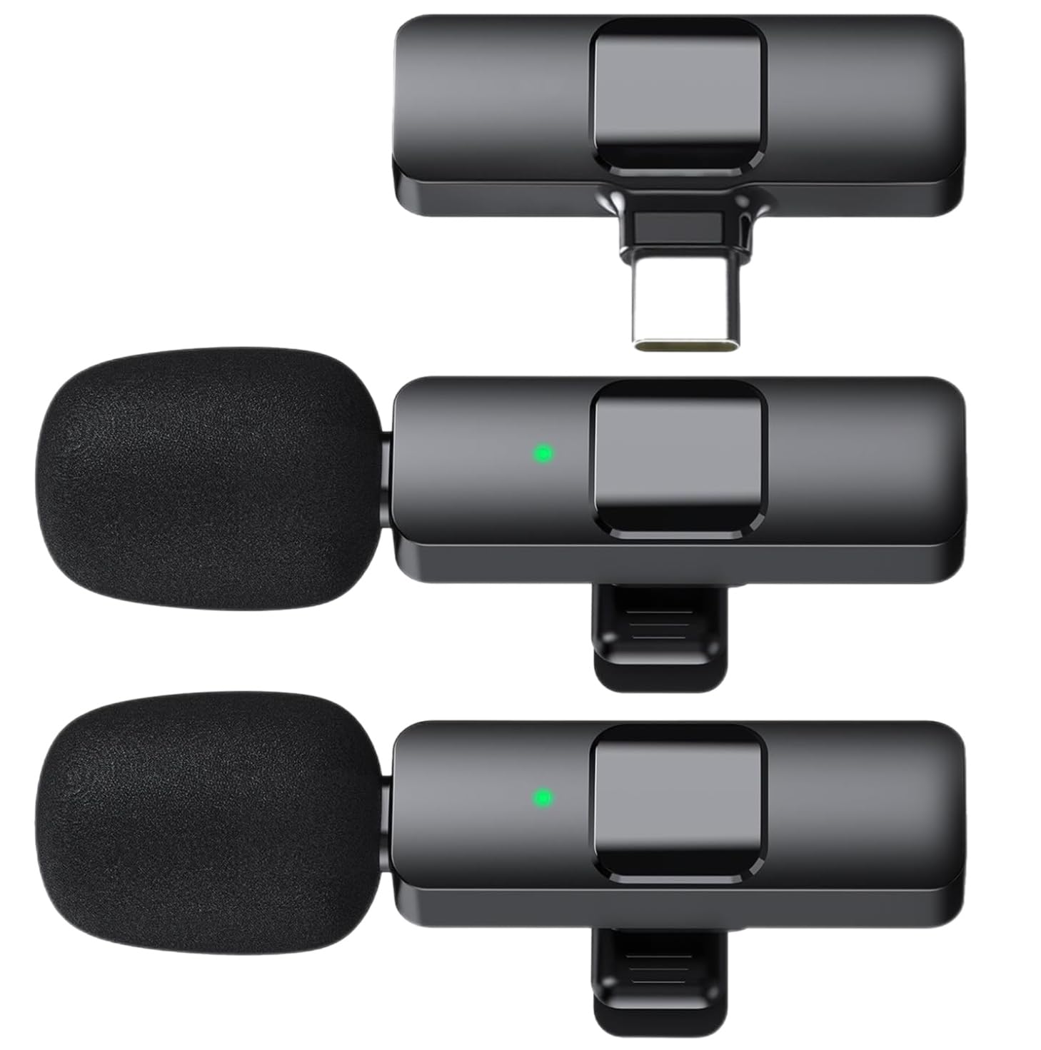Wireless Microphone for iPhone 15 Series, iPad, Android - USB-C Clip-on Lavalier Mic for Video Recording, Interviews, TikTok, YouTube, Live Streaming, Podcasting (2 Pack) - Perfect for Content Creators, Vloggers & Online Meetings