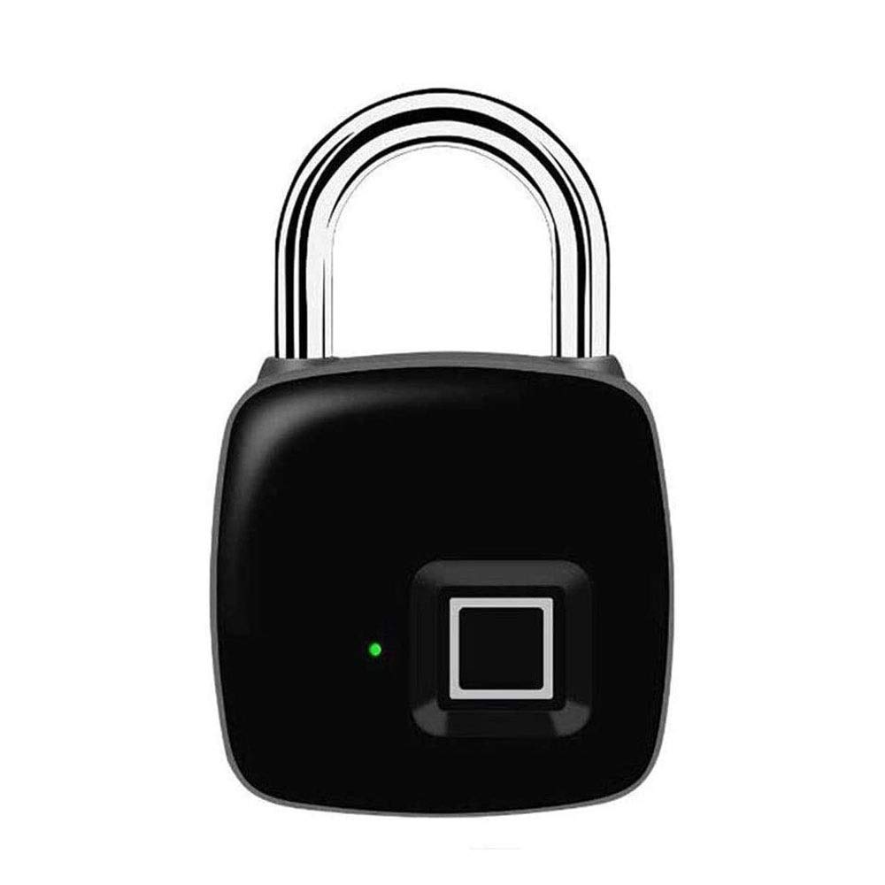 YOUOOK Smart Fingerprint Padlock - Keyless Biometric Thumbprint Lock with USB Charging, Waterproof & Secure for Gym, Door, School, Bike, Luggage Bags - Ideal for Travel, Home Security & Outdoor Use (Black)