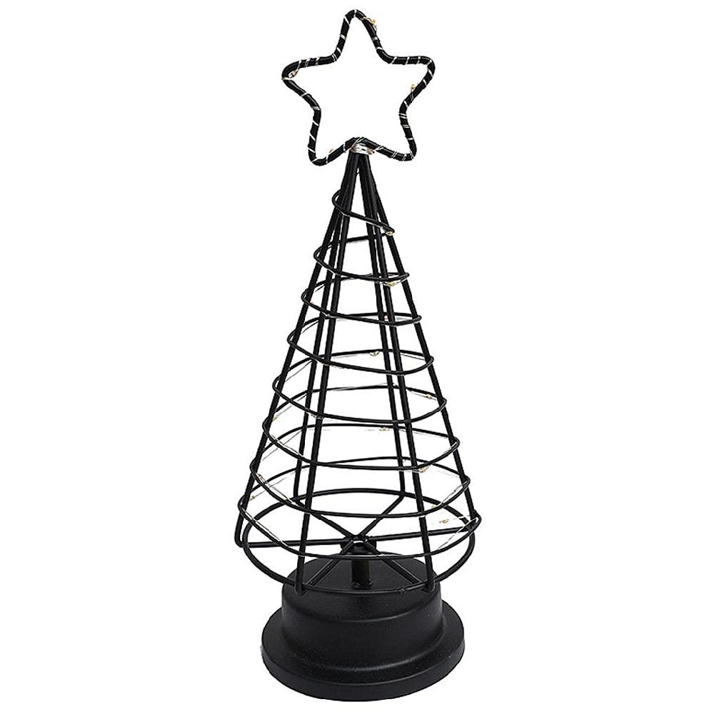 Battery Powered LED Table Lamp with Iron Frame - Warm White Light for Home, Bedroom & Romantic Decor - Perfect Christmas Tree Lamp by Kingjinglo | Ideal for Nightstands, Dorm Rooms & Holiday Decorations