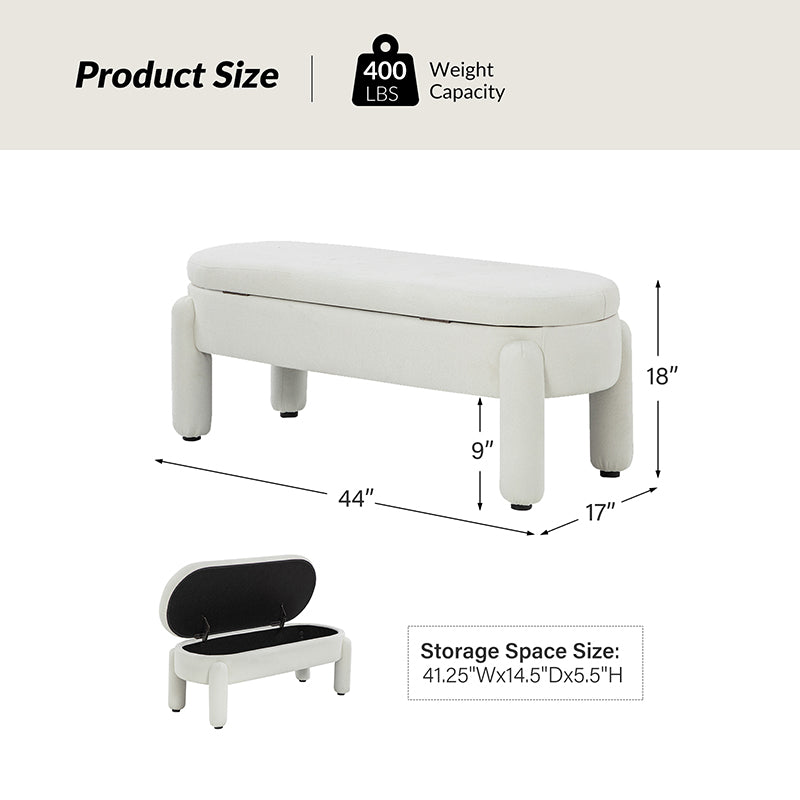 Flavio Storage Bench with Waterproof Fabric - Stylish Entryway Seat & Shoe Storage Organizer for Living Room, Bedroom, or Mudroom