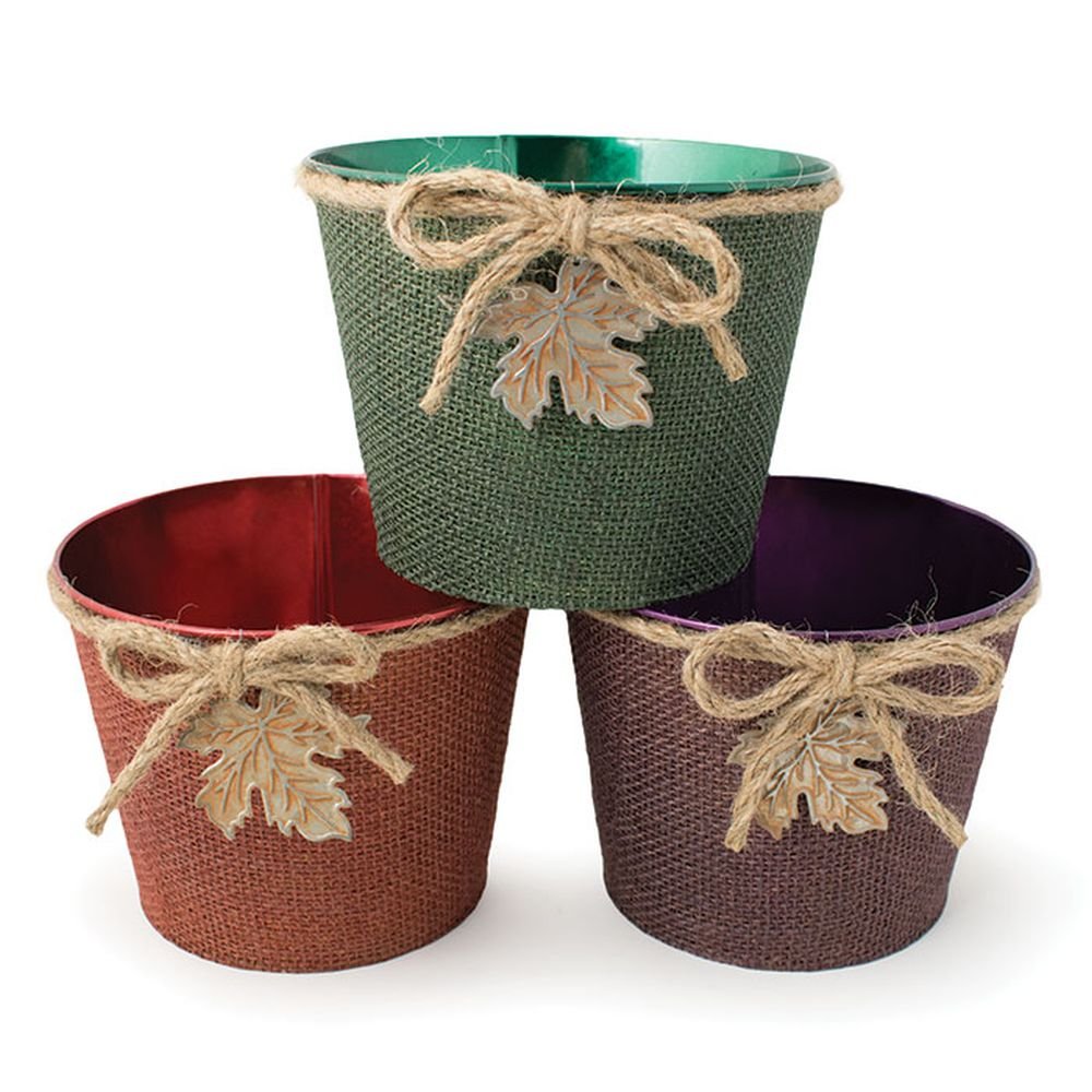 Burton and Burton 9733927 6-Inch Multicolor Tin Pot Cover with Leaf Charm - Perfect for Kitchen Decor, Gift Giving, and Holiday Table Settings