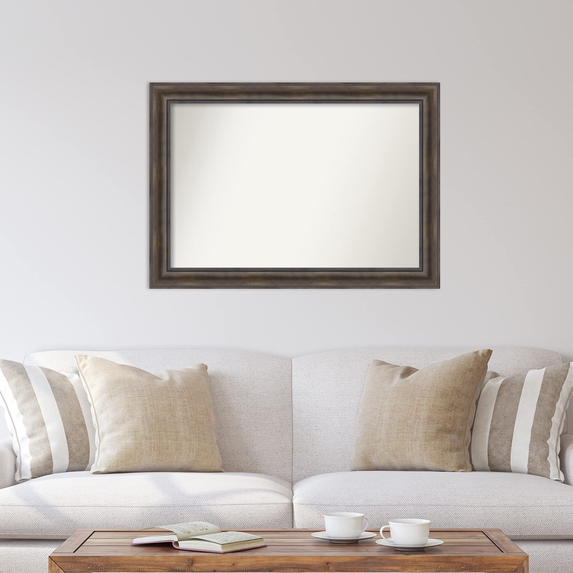 Amanti Art 30x42 Inch Rustic Pine Brown Rectangle Wall Mirror with Wood Frame - Large Farmhouse Bathroom & Living Room Decor - Horizontal or Vertical Hanging - Perfect for Entryway, Bedroom, and Hallway Décor