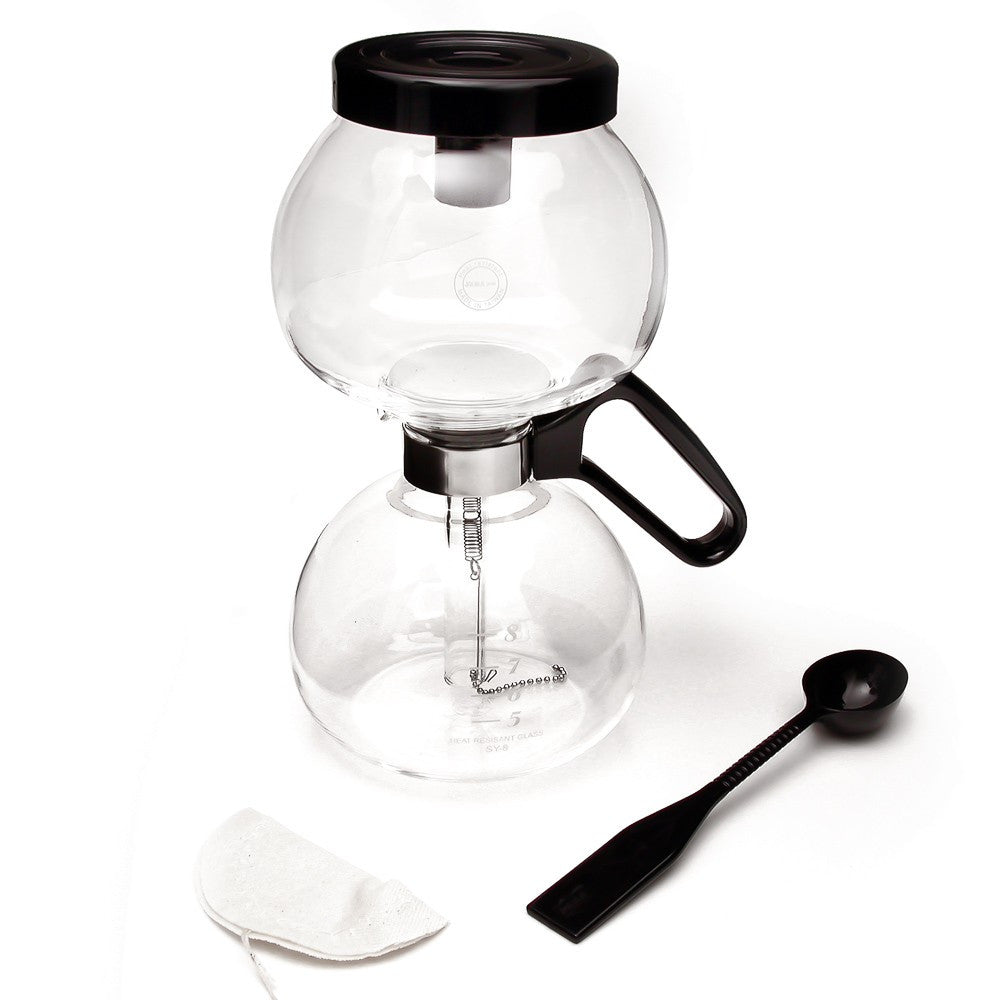 Premium Yama Glass Stovetop Coffee Siphon - 8 Cup Vacuum Brewer for Rich Flavor | Perfect for Home Brewing, Camping & Specialty Coffee Lovers