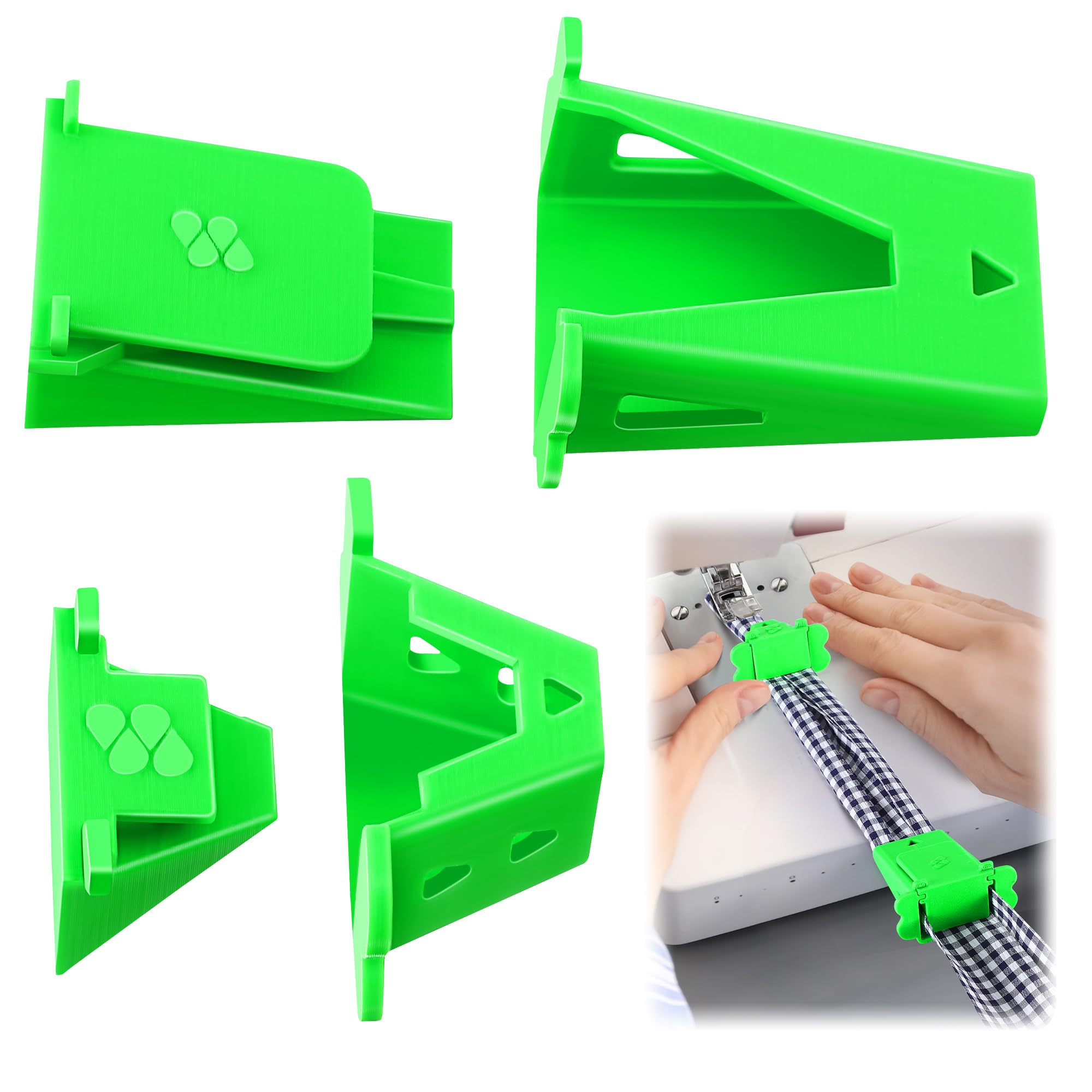 2 Pack Fabric Tube Maker for DIY Roll Rugs - Sewing Bias Tape Tool with Patented Design (Green) - Perfect for Crafting, Home Decor & Quilting Projects