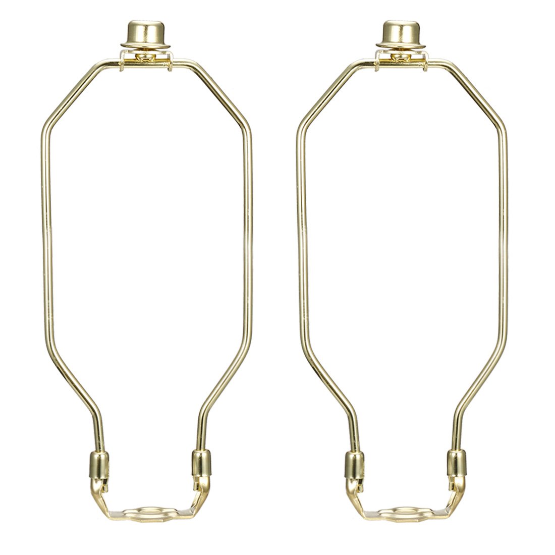 uxcell 12 Inch Polished Brass Lamp Harp Finial Holder Set - 2Pcs for Table & Floor Lamps - Perfect for Living Room, Bedroom, and Office Lighting Decor