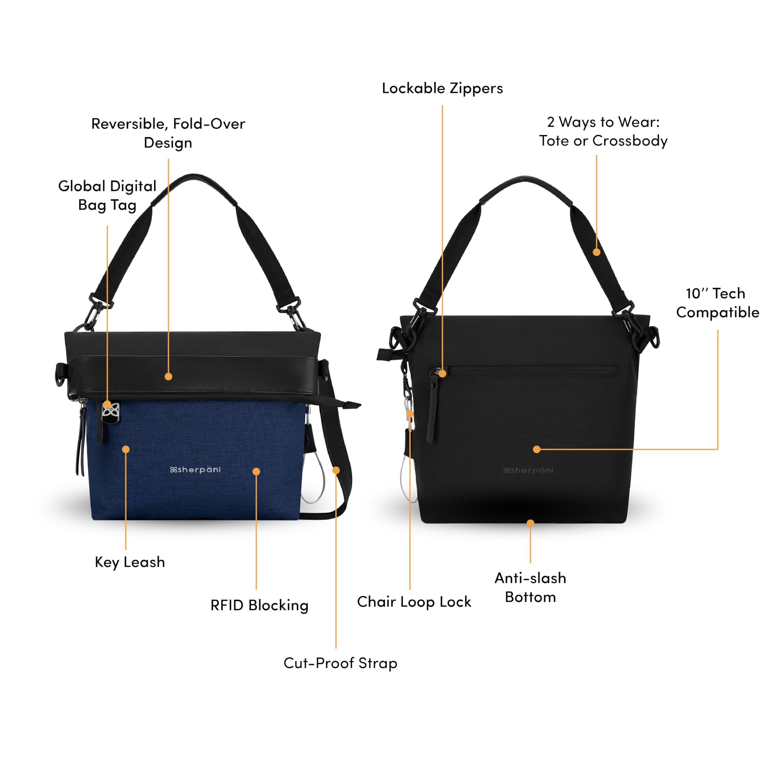 Sherpani Vale Anti-Theft Crossbody Purse for Women - Secure Travel Shoulder Bag & Stylish Tote Handbag - Perfect for Daily Commute, Shopping & Vacation Trips