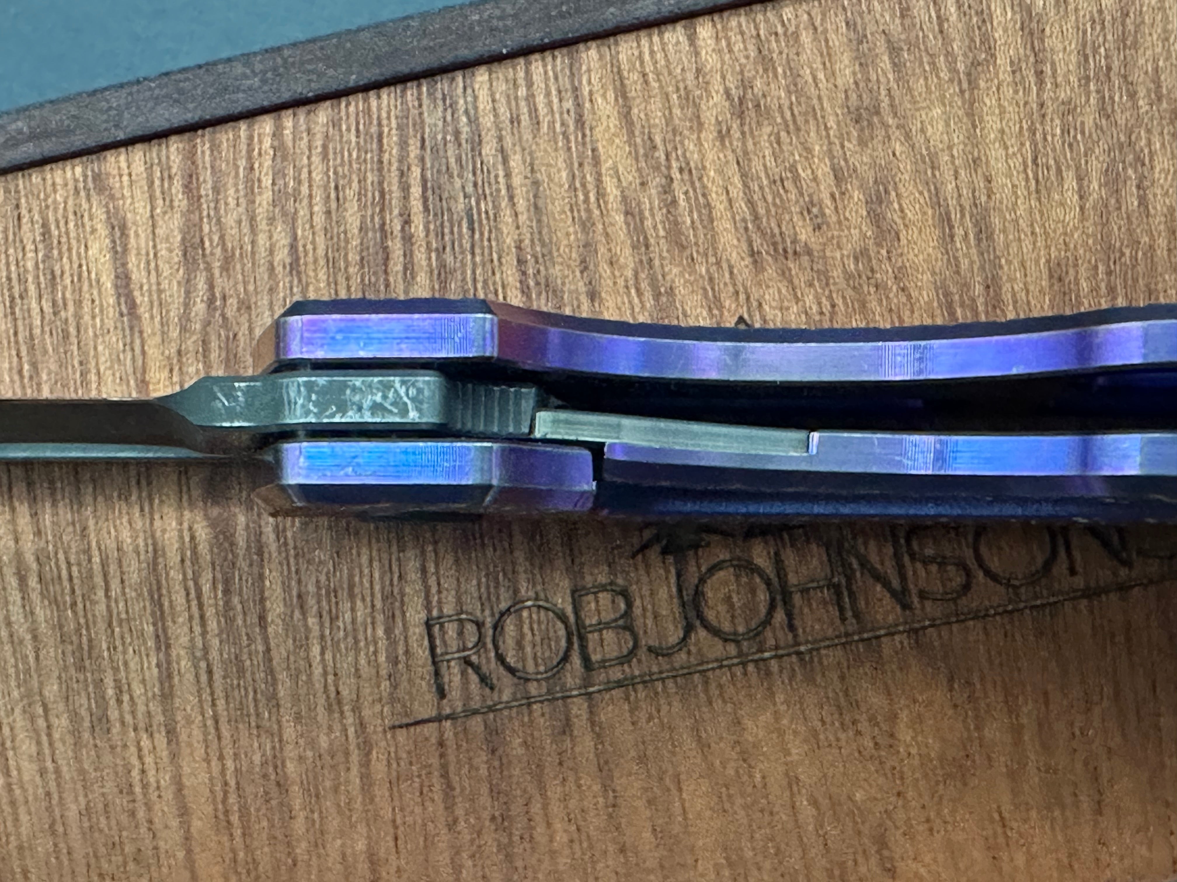 Rob Johnson Cedar 76V Folding Knife - Purple Titanium Handle with Rose Gold Hardware & M390 Acid Washed Blade - EDC, Outdoor, Camping, Survival, Hunting, Gift for Men