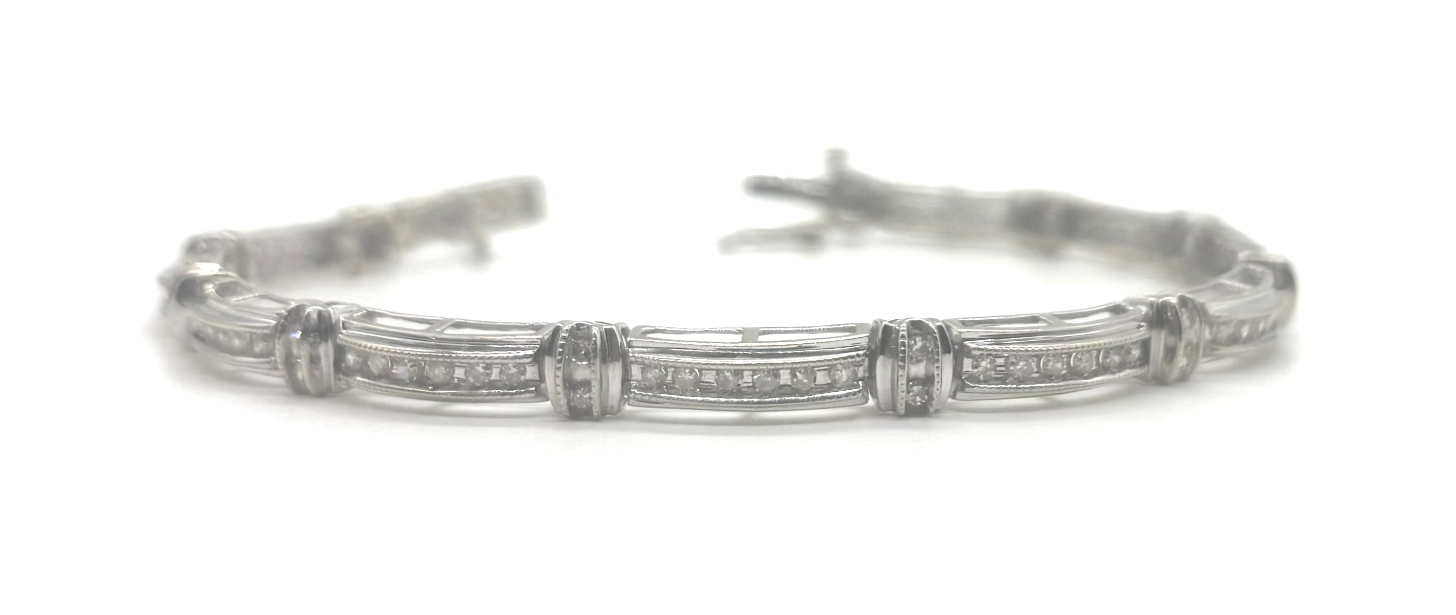 14K Gold Diamond Bridge Bracelet for Women - Elegant Stackable Jewelry Gift for Anniversary, Wedding & Special Occasions