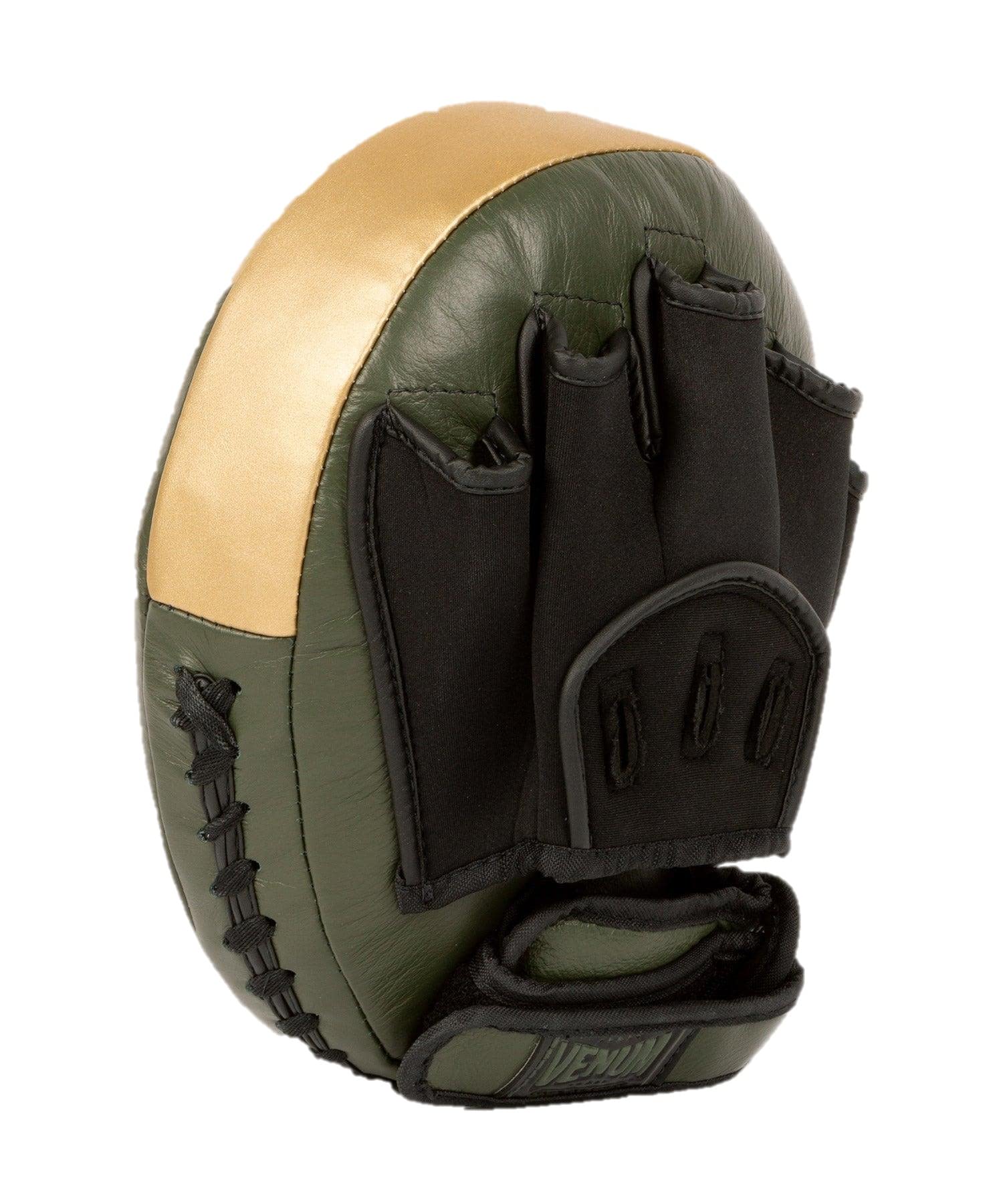 Venum Pro Boxing Big Punch Mitts (Pair) - Khaki/Gold, Large - Premium MMA Training Pads for Boxing, Kickboxing & Muay Thai - Ideal for Coaches & Fighters