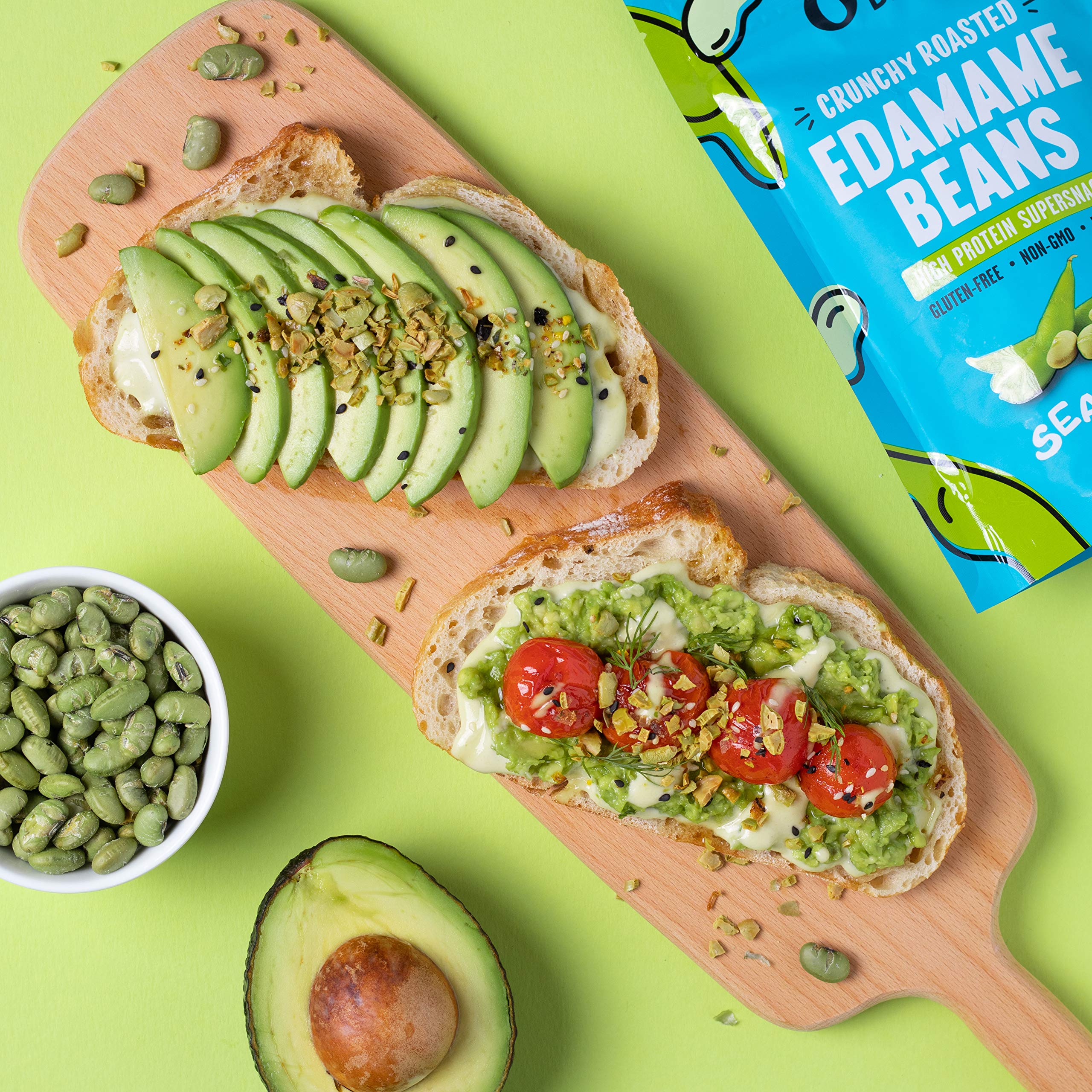Crunchy Roasted Edamame Beans with Sea Salt - High Protein Keto Snack (14g Protein, 2g Net Carbs) - Low Calorie, Gluten-Free, Vegan Food - Perfect for On-the-Go, Office & Healthy Lifestyle - 4 oz (3 Pack)
