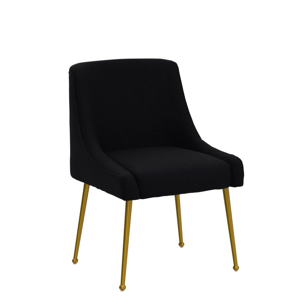 ZhengHao Black Velvet Dining Chairs Set of 2 - Modern Upholstered Accent Chairs with Gold Metal Legs for Kitchen, Living Room, Restaurant & Patio - Perfect for Home Dining, Entertaining Guests & Cafe Decor