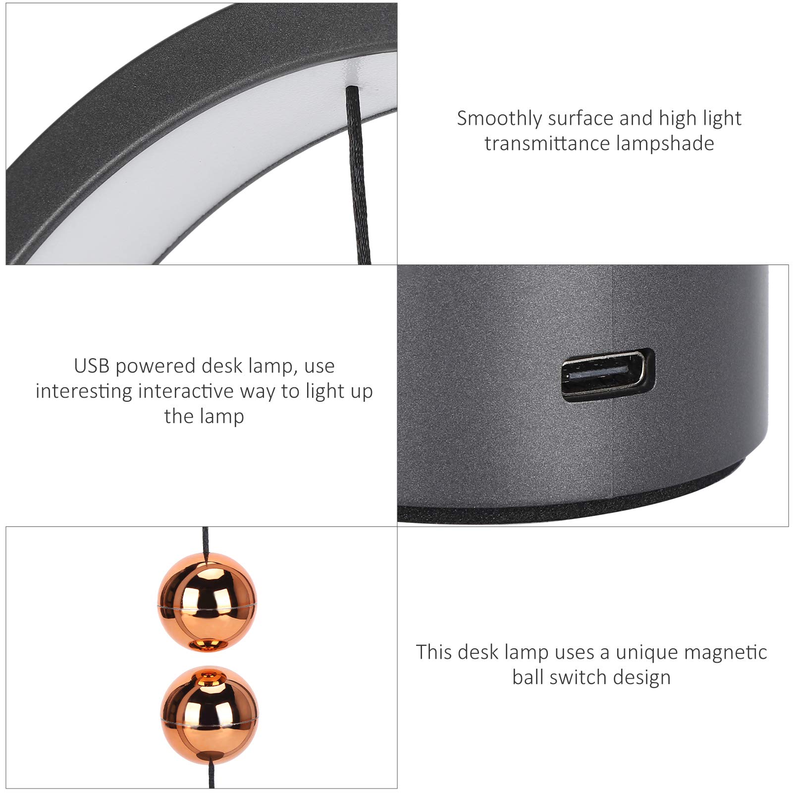 Balance Lamp - USB Smart Magnetic Levitation LED Desk Light with Half Air Switch, Beautiful & Practical Home Office Decor for Study, Bedroom, and Workspace