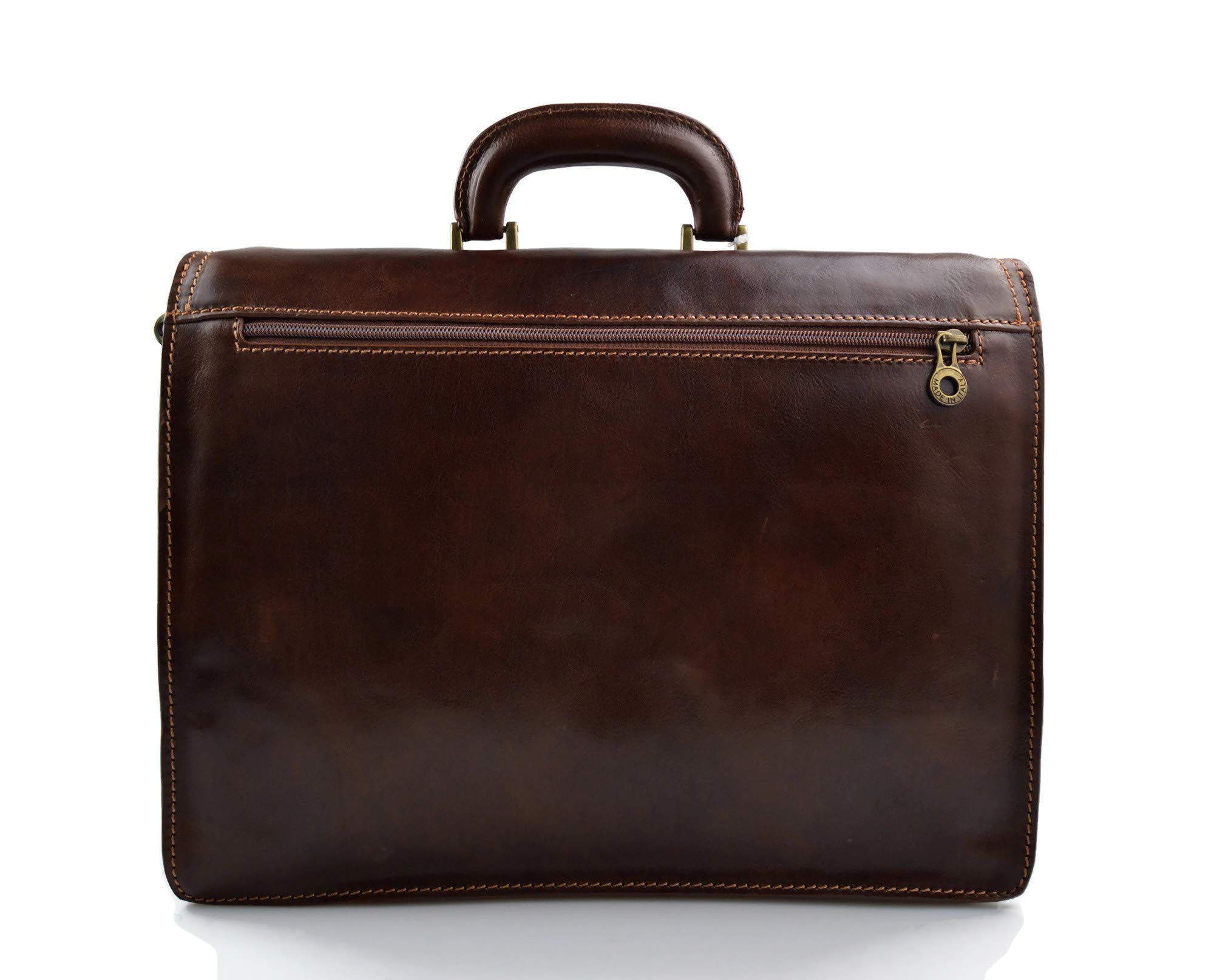 Premium Genuine Leather Briefcase for Men & Women - Professional Office Shoulder Bag, Business Messenger Satchel in Brown - Ideal for Work, Travel & Conference Meetings