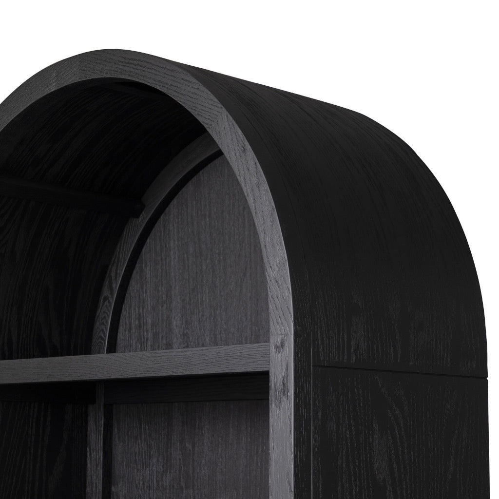 Stylish Driftwood Matte Black Bookcase - Modern Bookshelf for Living Room, Bedroom & Office Storage