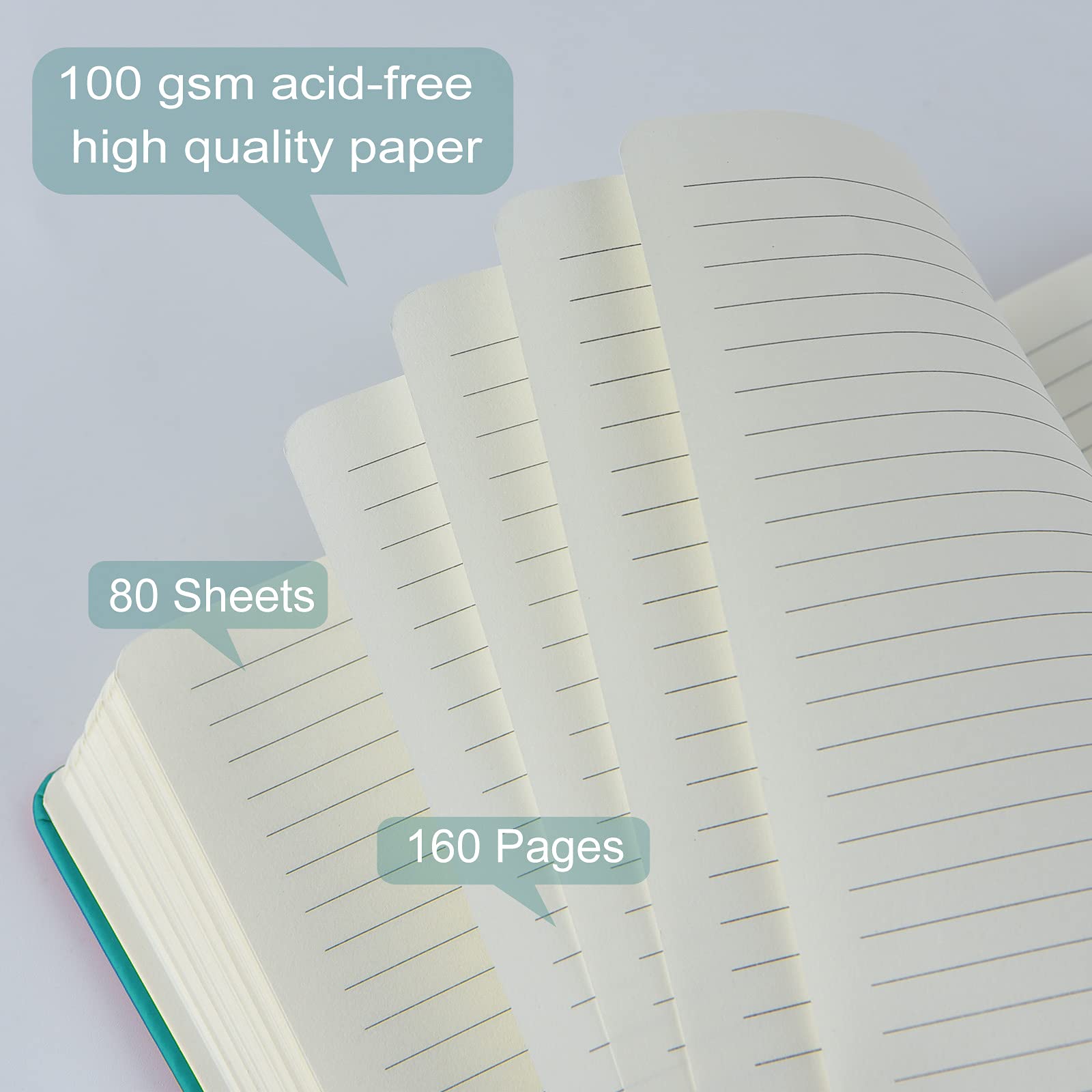 Coopay 24 Pack A5 Lined Hardcover Notebooks Bulk - 160 Pages, 100GSM Thick Paper, 8.3 x 5.5 inch Leather Journals for Writing, Office, School & Business - Perfect for Work, Study & Journaling (Green)