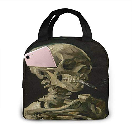 Van Gogh Skeleton Skull Insulated Lunch Bag - Reusable Tote for Work, School, Travel & Picnic | Food Container for Men, Women, Boys & Girls