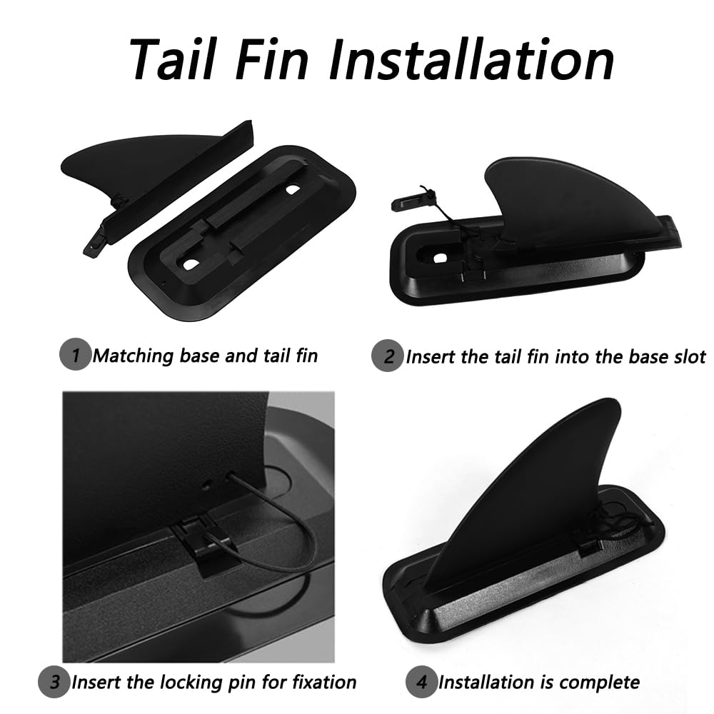**4-Inch Detachable Surfing Fins for Inflatable Paddle Boards – Center Fin with Base & Dock Tail Fin – Compatible with Longboards, Surfboards & Kayaks – Ideal for Surfing, Paddling & Water Sports**