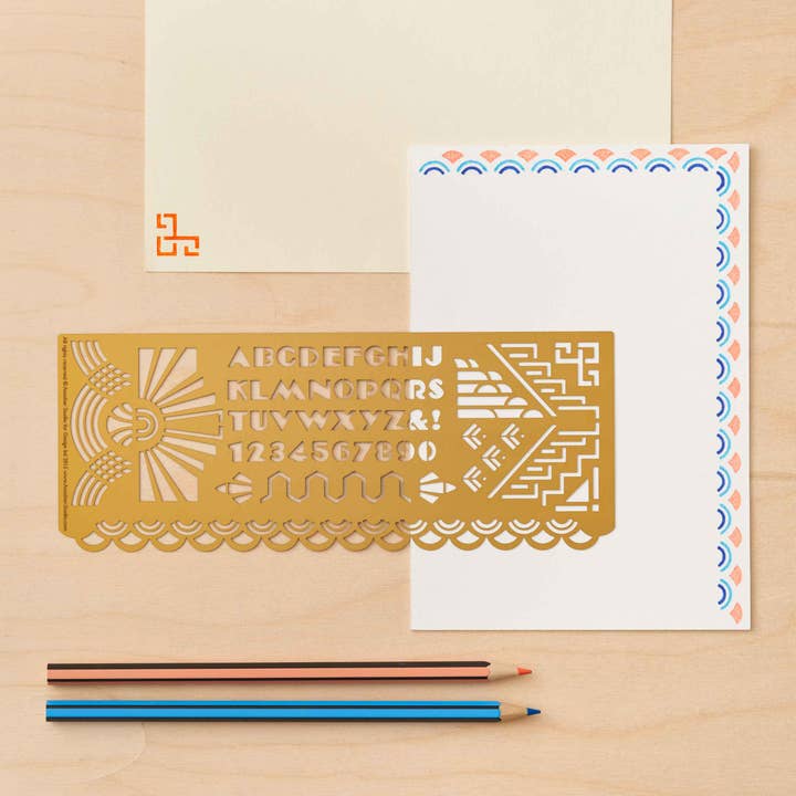 Art Deco Drawing Stencils for Design & Craft - Reusable Templates for Wall Art, Scrapbooking, and DIY Projects