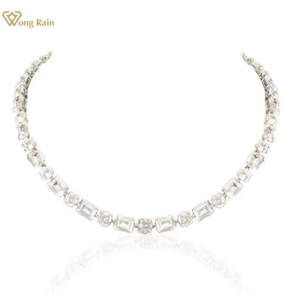 925 Sterling Silver Emerald Cut Moissanite Necklace for Women - Wedding, Party & Fine Jewelry - Elegant Gift for Her, Anniversary & Special Occasions