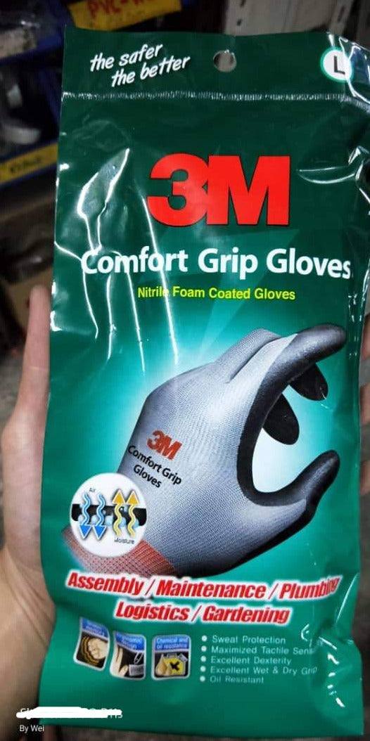 3M Comfort Grip Gloves - Durable Work Gloves for Men & Women, Size Medium & Large (M/L) - Model GLOVE CGG - Perfect for Construction, Gardening, and DIY Projects
