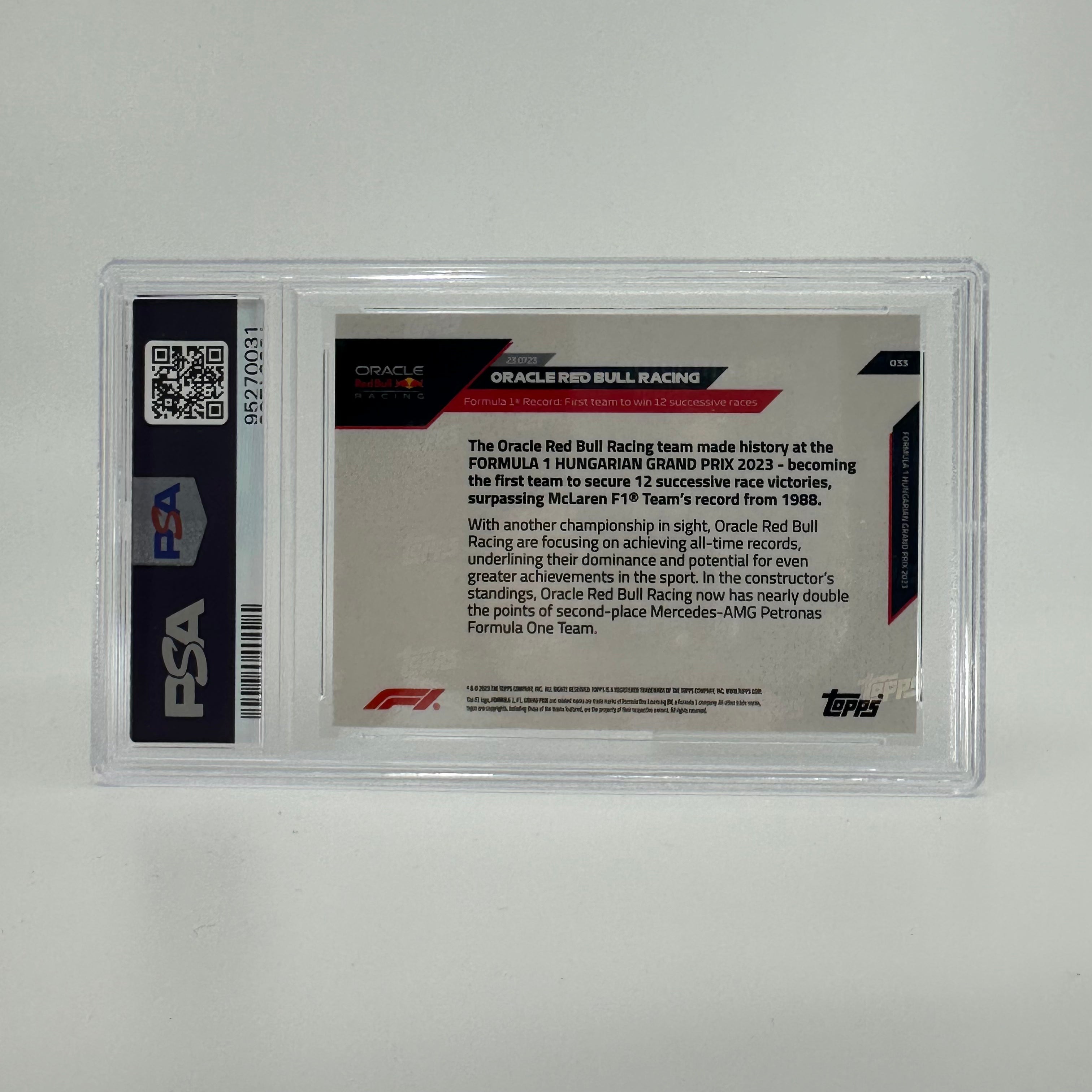 PSA 7 Graded Max Verstappen #33 Blue F1 Racing Card - Perfect for Collectors, Sports Memorabilia & Formula 1 Fans