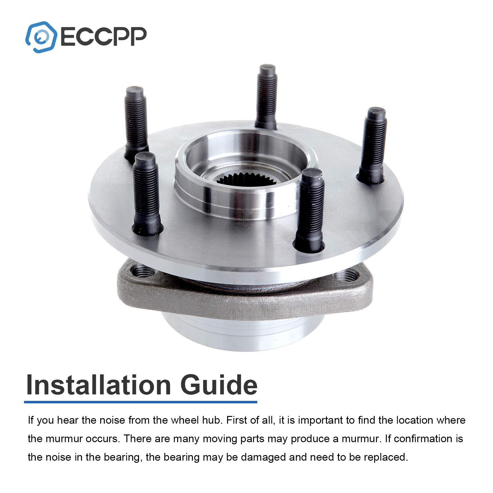 ECCPP Front 5 Lugs Wheel Bearing & Hub Assembly Compatible with 1994-1999 Dodge Ram 1500 - Replacement Part #515006 - Perfect for Off-Roading & Heavy-Duty Towing