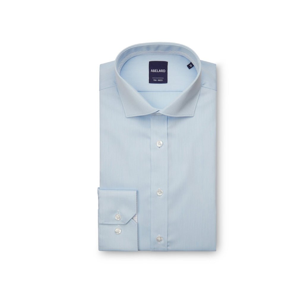 ABELARD Non Iron Cotton Twill Slim Fit Dress Shirt for Men - Sky Blue Business Casual Office Wear & Formal Occasions