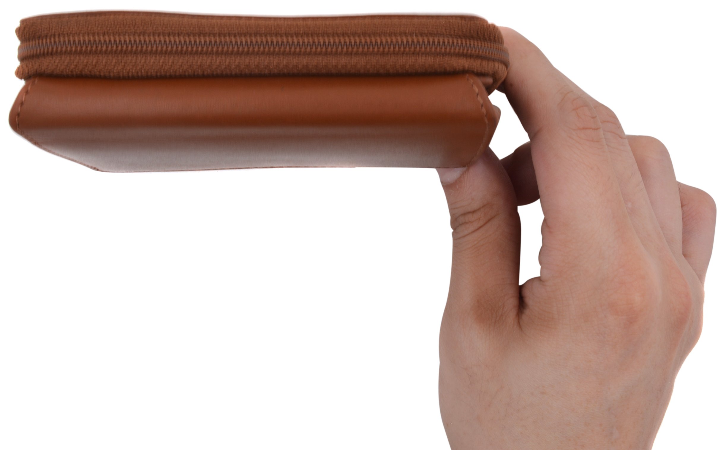 Genuine Leather Women's Trifold ID Card Holder Wallet with Zippered Compartment - Stylish & Compact RFID Blocking Wallet for Credit Cards, Cash & IDs - Perfect for Work, Travel & Everyday Use