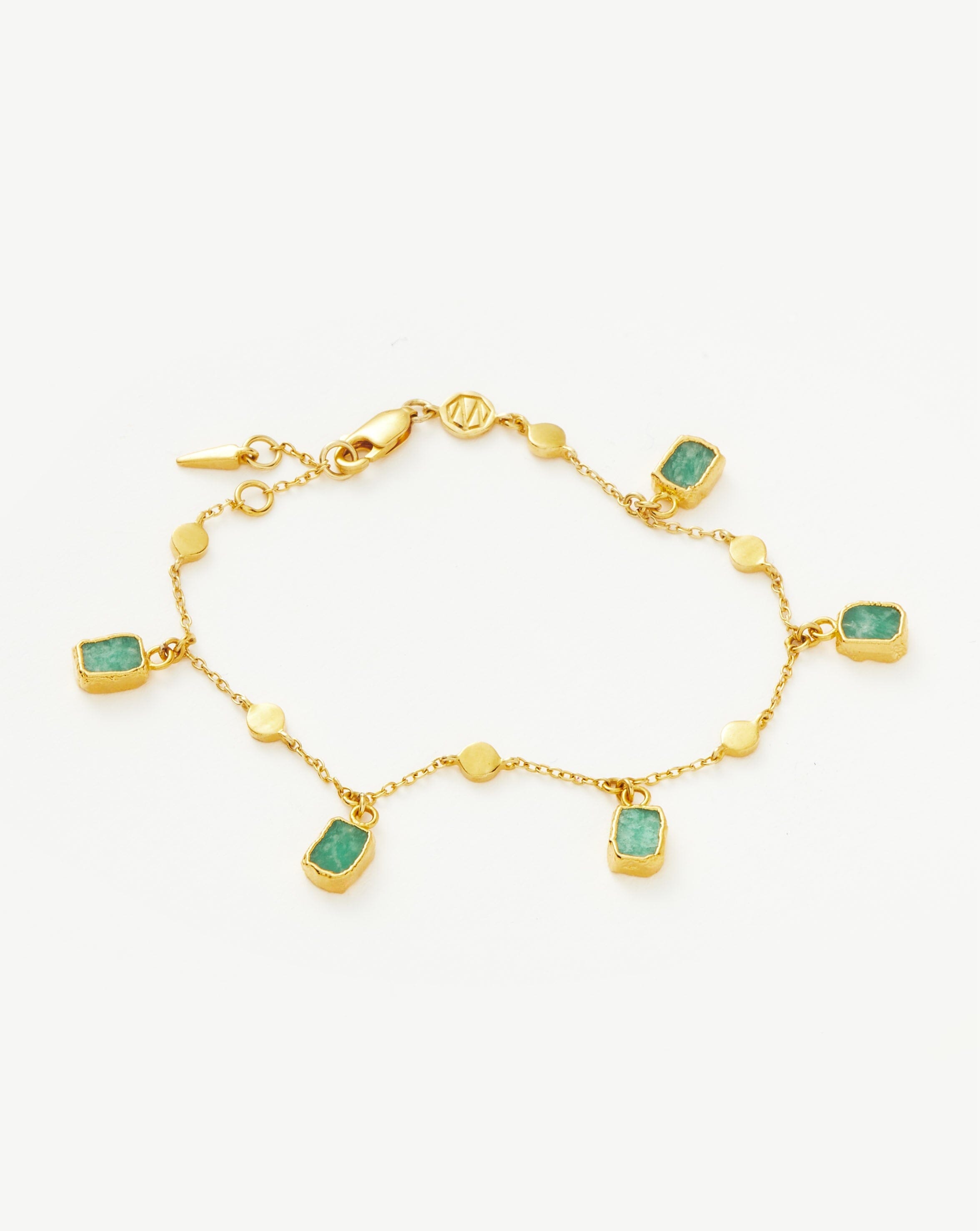 Lena Charm Bracelet for Women - 18K Gold Plated Amazonite Beaded Bracelet - Elegant Jewelry Gift for Birthday, Anniversary & Everyday Wear