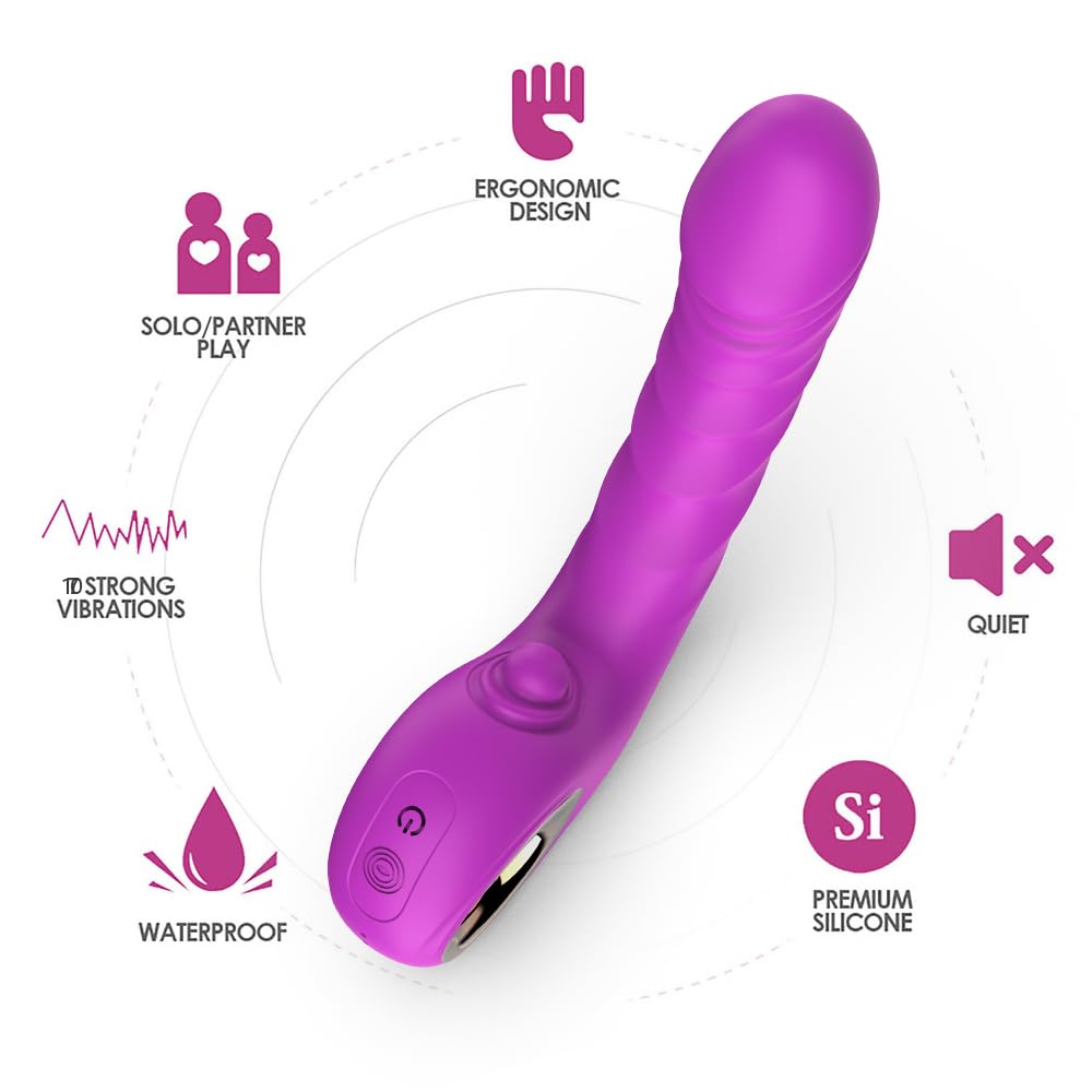 **10-Speed Thrusting Vibrator for Women - G Spot & Clitoral Stimulator with Realistic Design | Adult Sex Toy for Couples & Solo Play | Perfect for Sensual Massage & Intimate Moments (Purple)**
