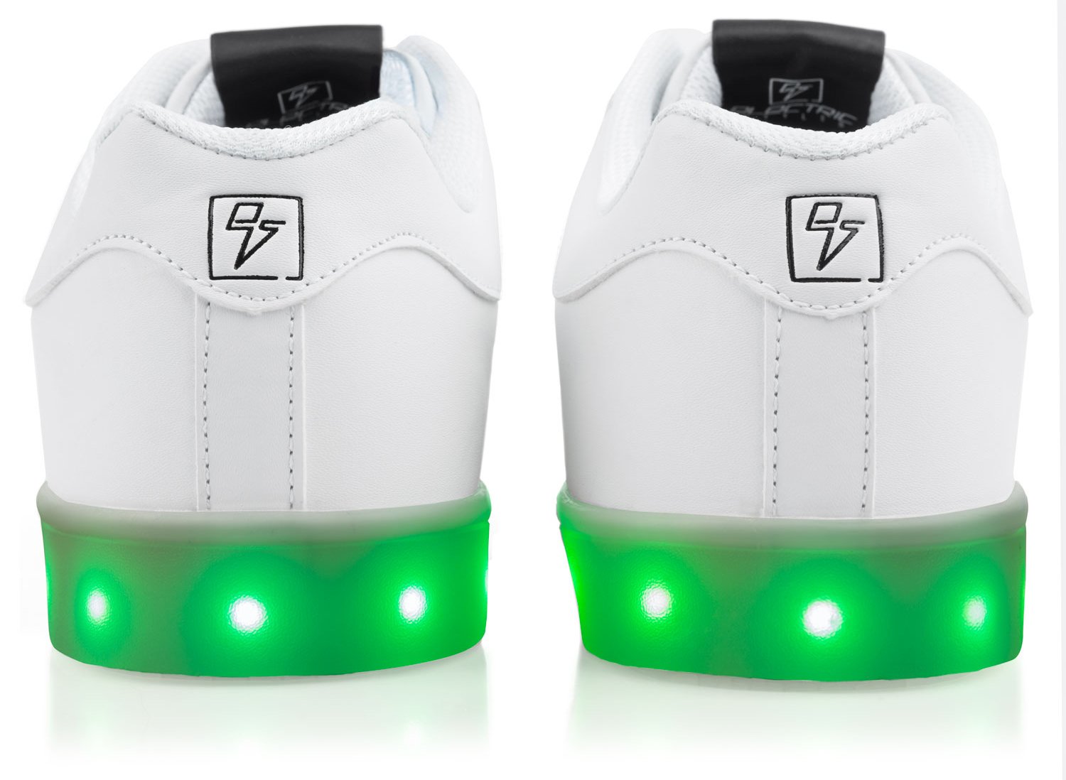 Glow Bolt Low Top LED Light Up Sneakers - Men's Size 11 D(M) US White | Running, Walking & Night Safety Shoes for Kids & Adults