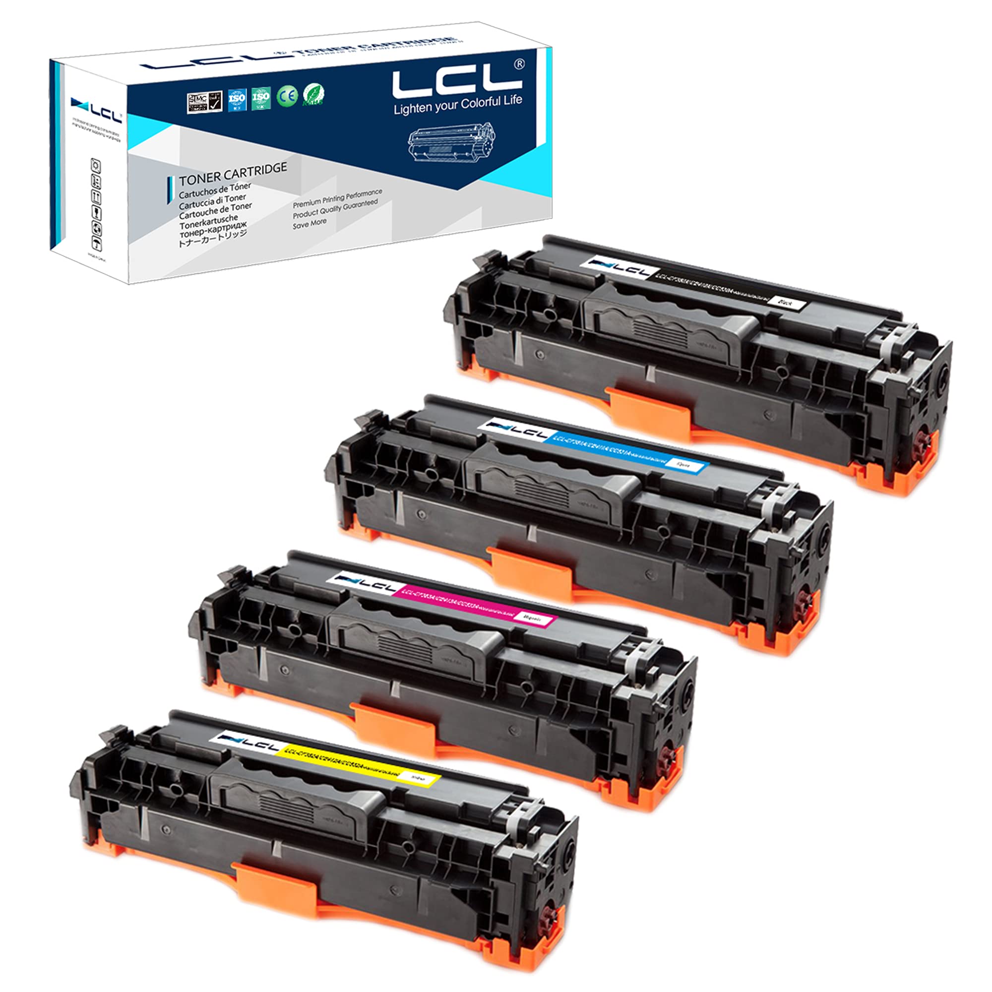 HP 304A CC530A CC531A CC532A CC533A Remanufactured Toner Cartridge (4-Pack, Black/Cyan/Magenta/Yellow) - Compatible with HP Color LaserJet CP2020, CP2025, CM2320 Series | Ideal for Office Printing & High-Volume Color Documents
