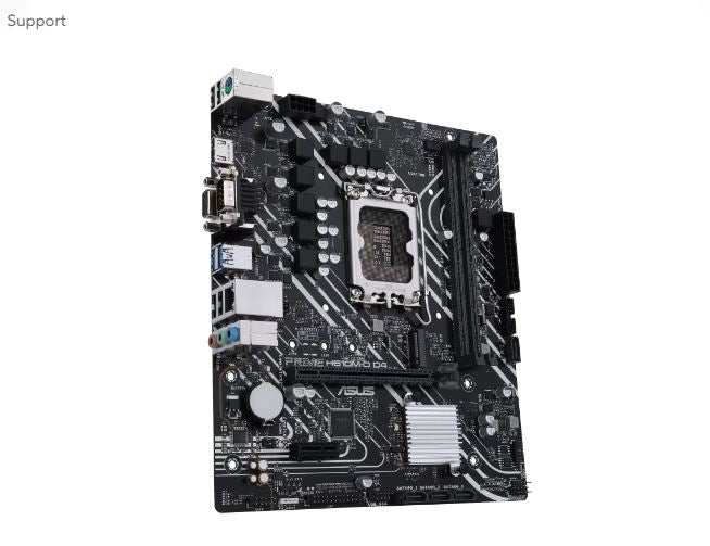 ASUS Prime H610M-D D4/CSM DDR4 Intel LGA1700 mATX Motherboard - Compact Gaming & Office PC Build for Home & Business Use