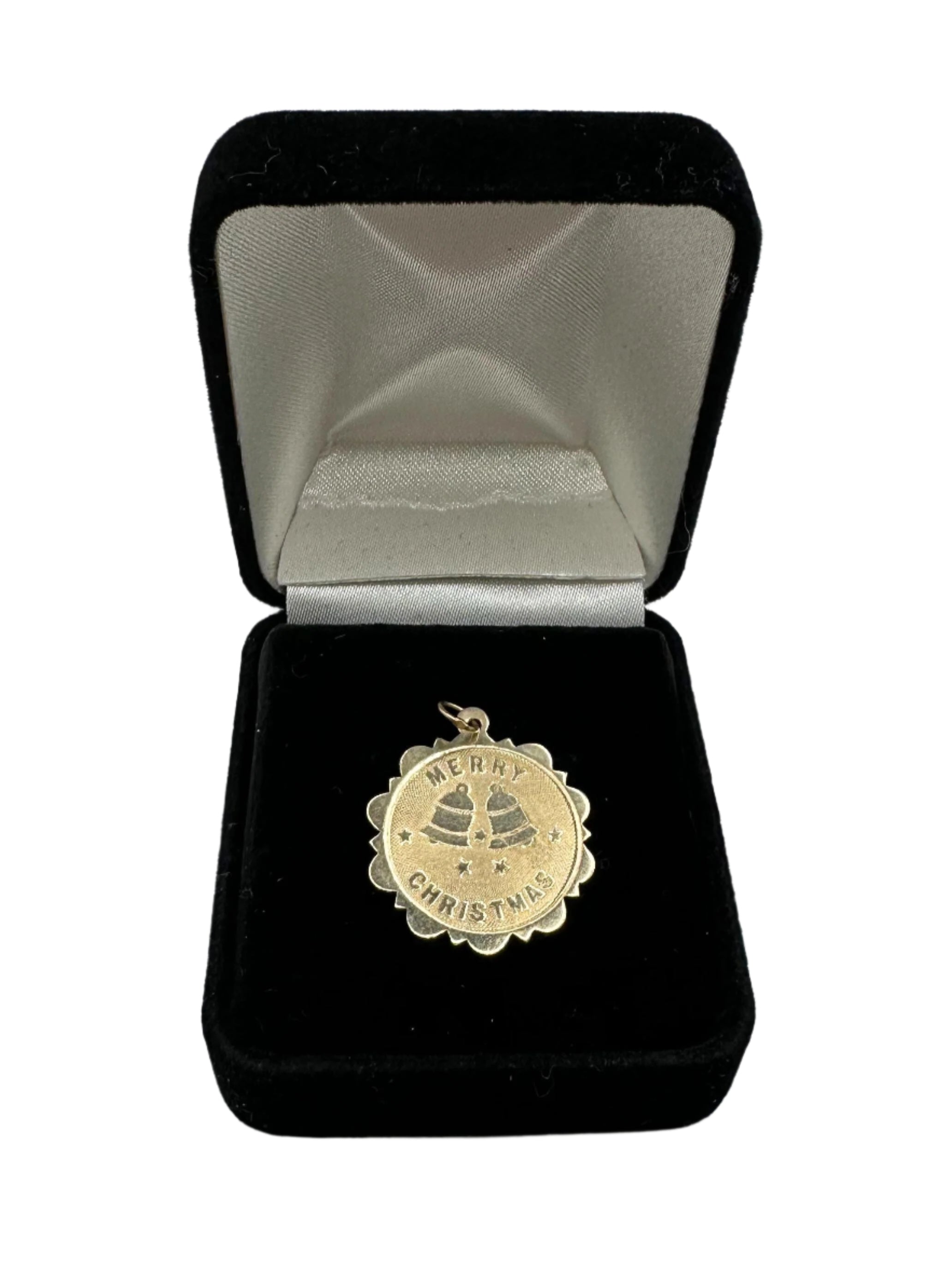 14K Yellow Gold Merry Christmas Pendant Charm - 1.4 Grams Elegant Holiday Jewelry Gift for Women - Perfect for Christmas Tree Decorations, Stocking Stuffers & Holiday Party Outfits