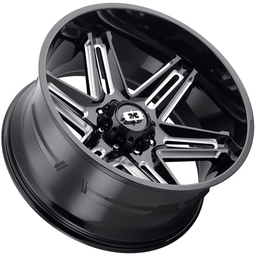 Vision 363 Razor 20x10 8x180-25mm Black Milled Wheel Rim 20 Inch for Trucks & SUVs - Off-Road & Street Performance Alloy Wheels