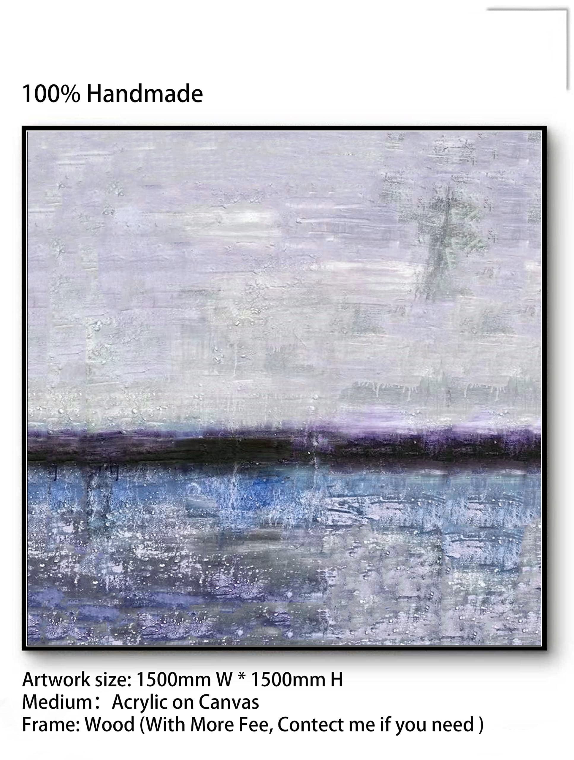 Large Navy Blue Abstract Canvas Art - Modern Textured Painting for Living Room Decor | Handmade Original Artwork | Perfect for Home, Office & Gallery Wall Display