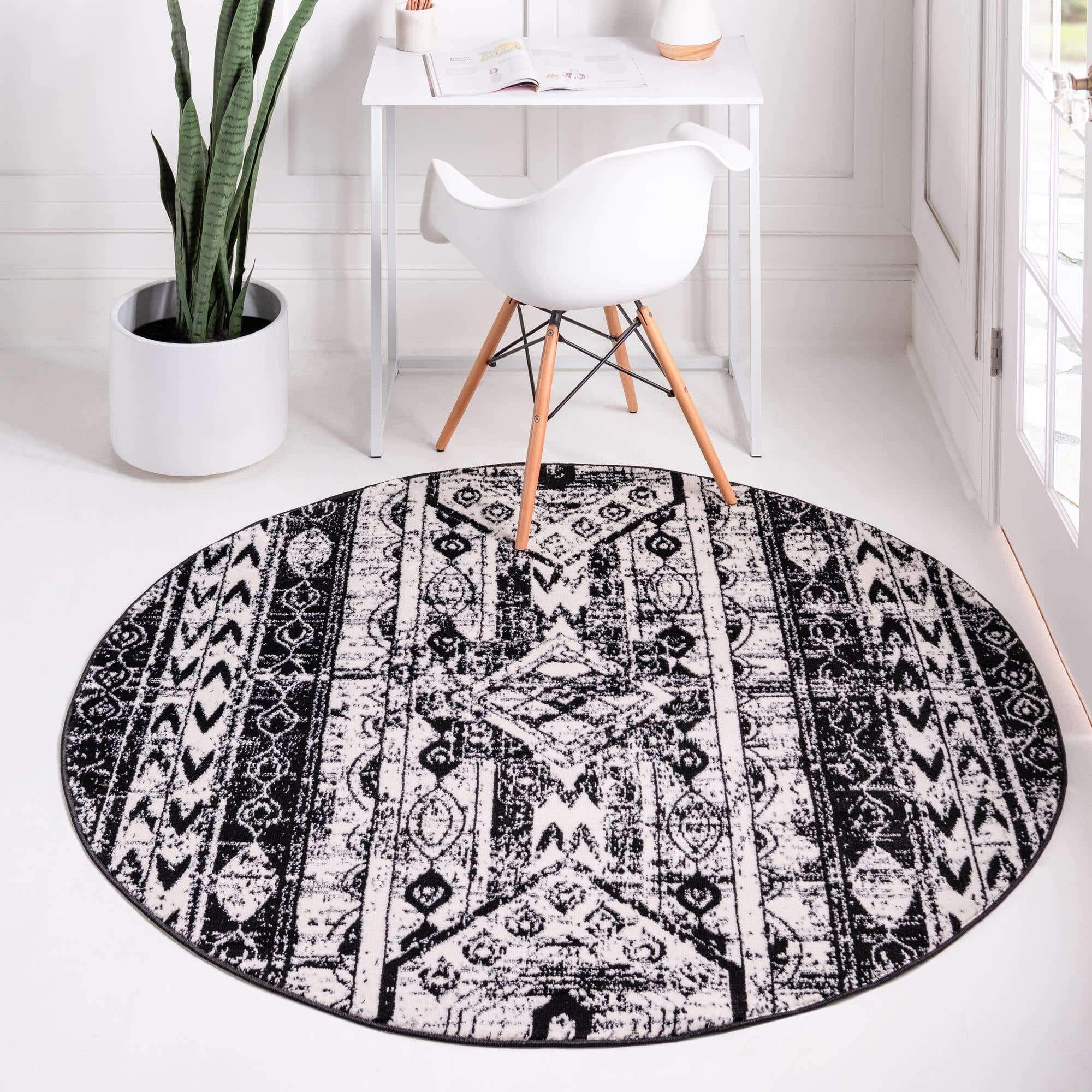 Unique Loom Portland Collection Round Area Rug - 7'1
