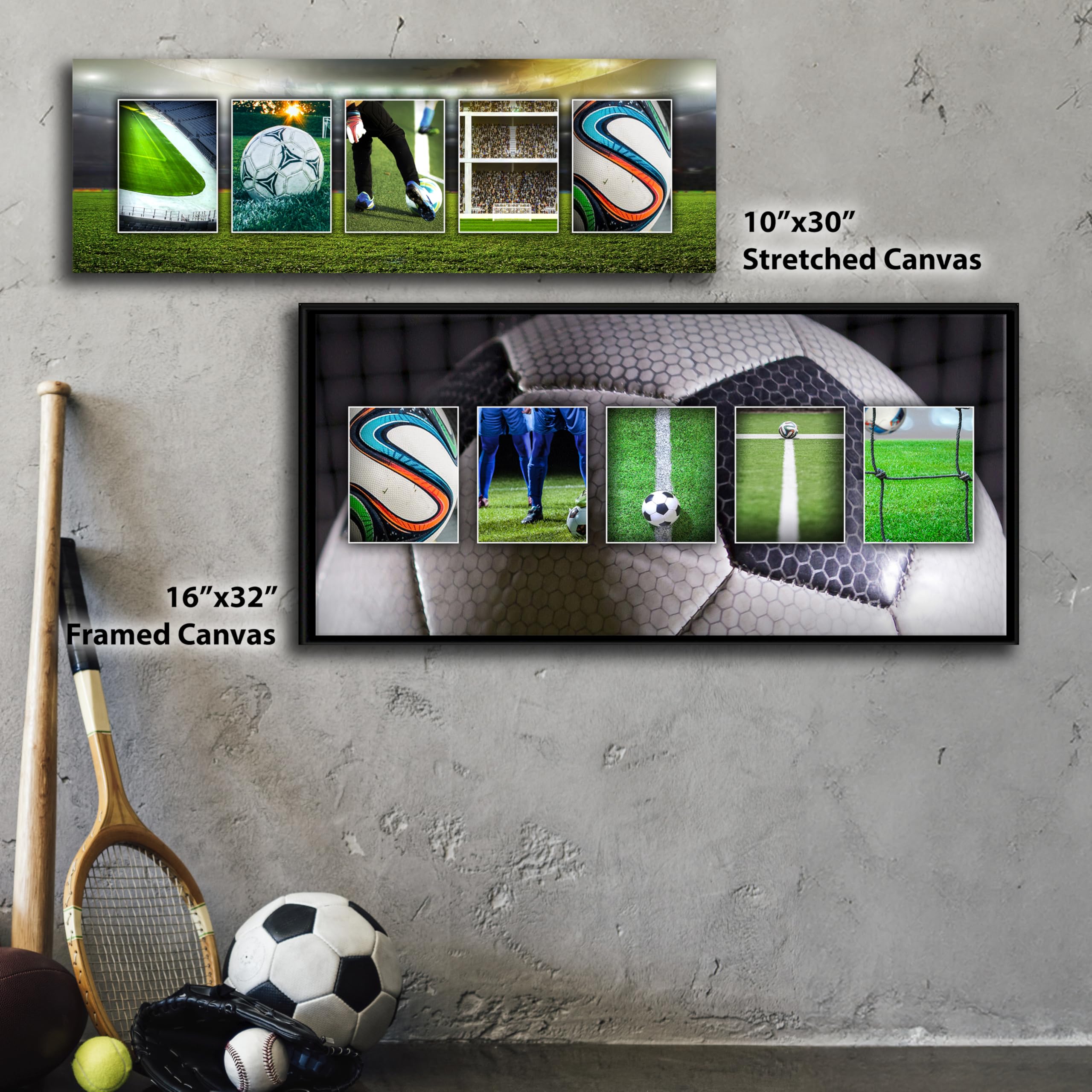 Personalized Soccer Name Art - Custom Framed Canvas Gift (13.5