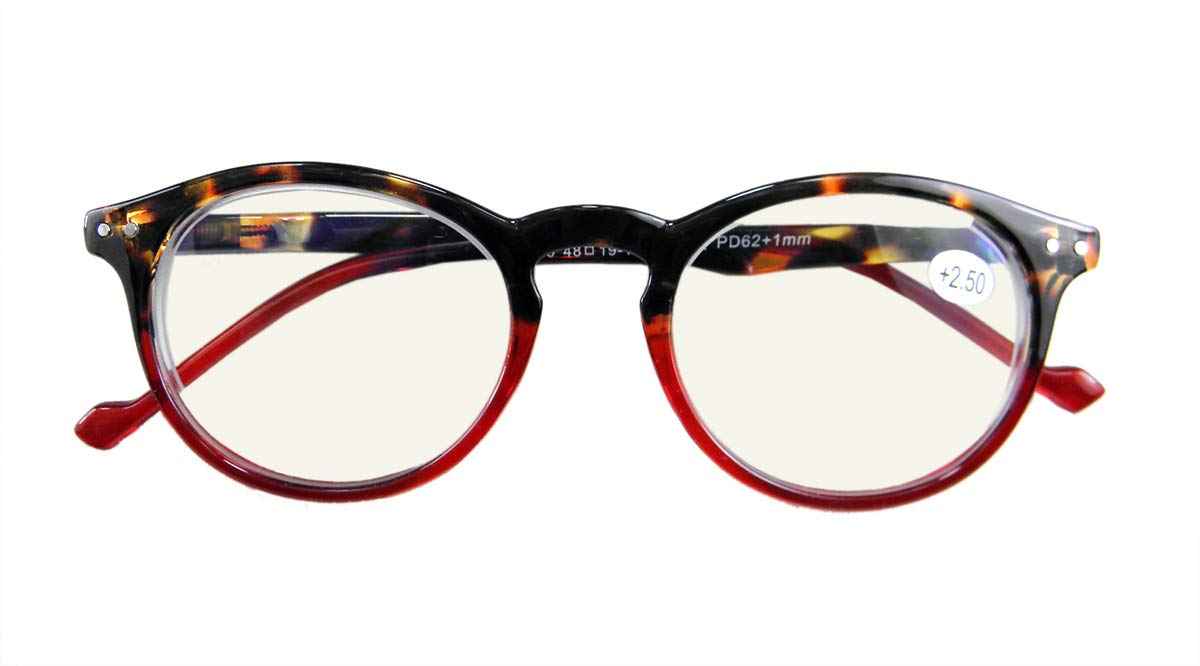 Blue Light Blocking Glasses for Men & Women - Vintage Round Reading Glasses with Screen Protection - Perfect for Computer Use, Gaming & Reading