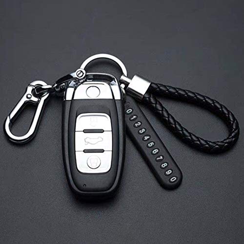 VALINK Anti-Lost Car Keychain with Phone Number Plate - Heavy Duty Metal Key Ring for Auto Vehicle Keys - Perfect for Car Accessories, Key Organization and Emergency Contact Identification
